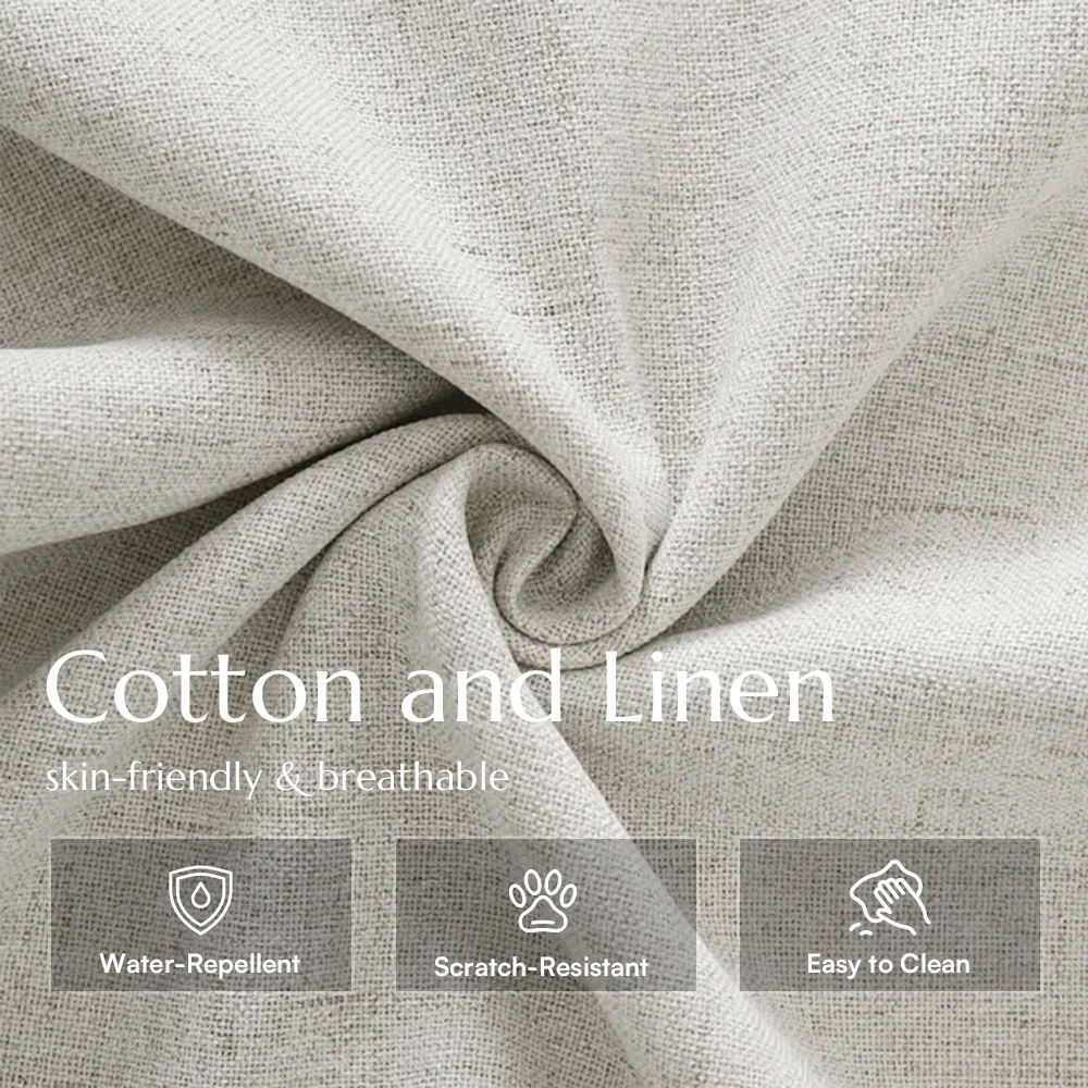 Modern Tufted Sofa with Cotton and Linen Fabric Modern Tufted Sofa with Cotton and Linen Fabric