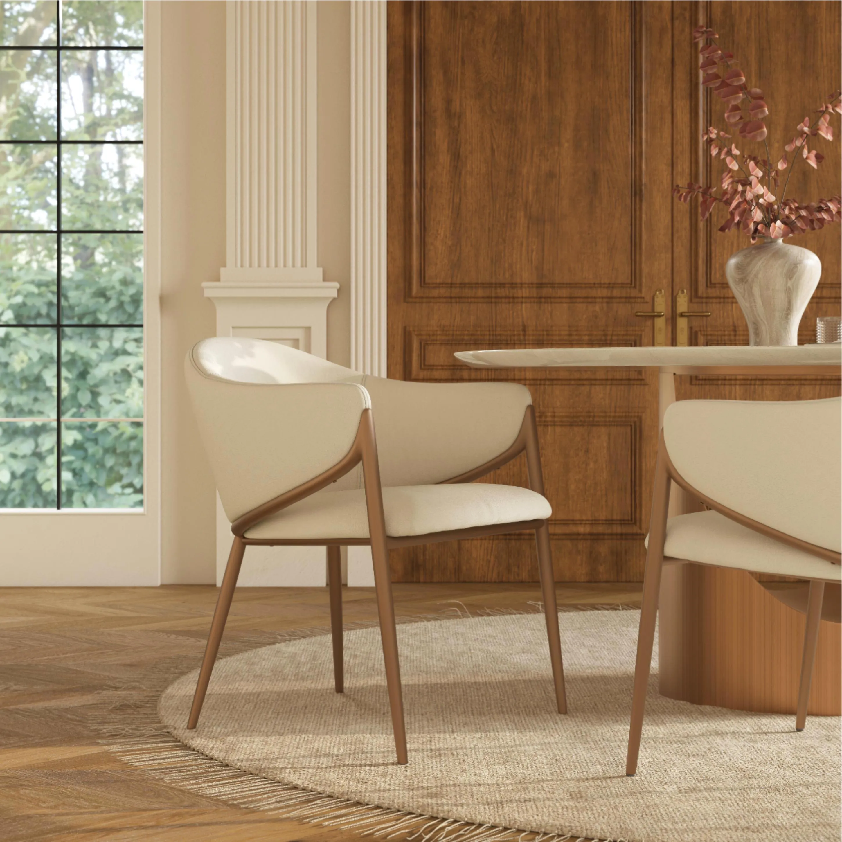 Mid-Century Modern Upholstered Dining Chairs Set of 2 Mid-Century Modern Upholstered Dining Chairs Set of 2