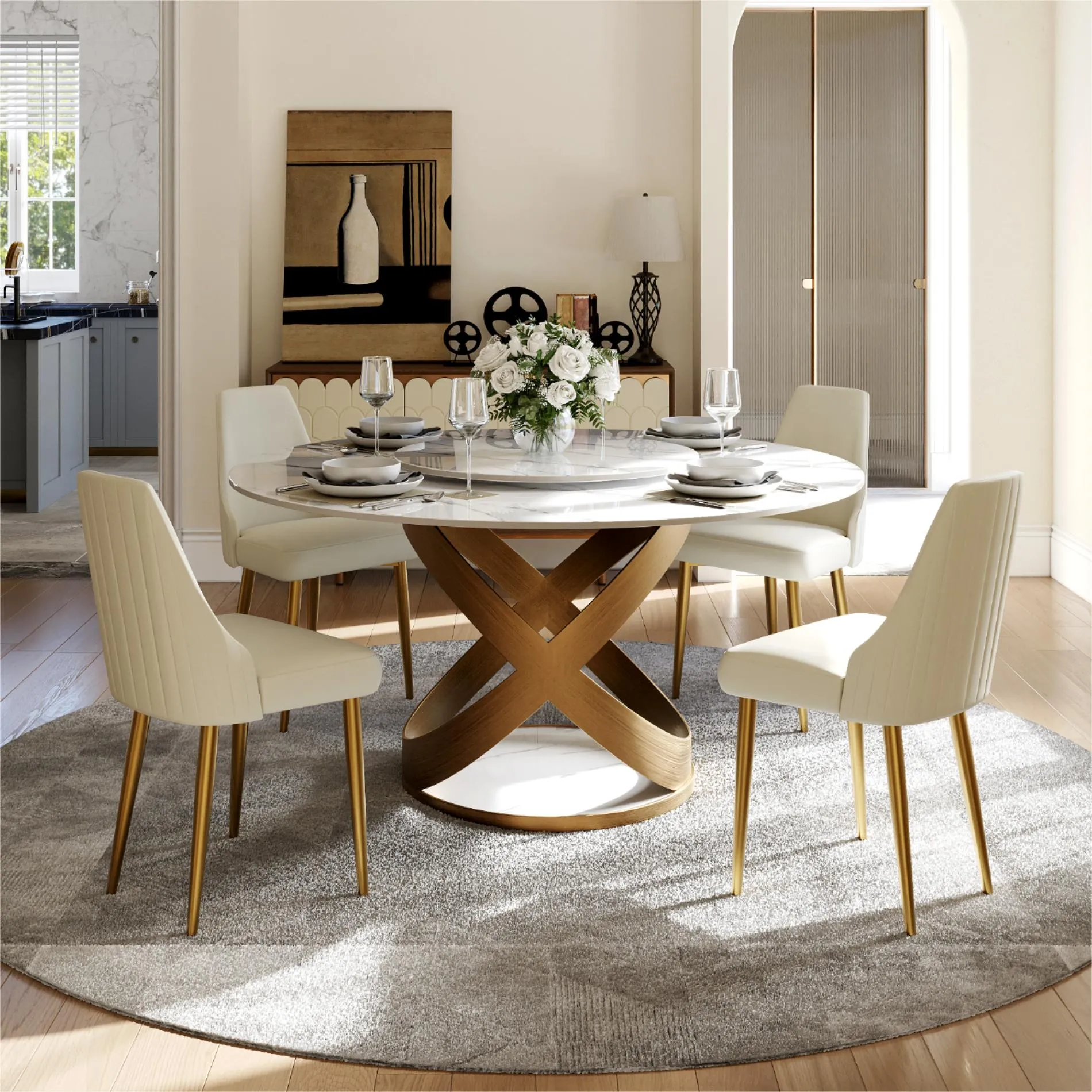 Modern Luxury Upholstered Dining Chairs Set of 2 Modern Luxury Upholstered Dining Chairs Set of 2