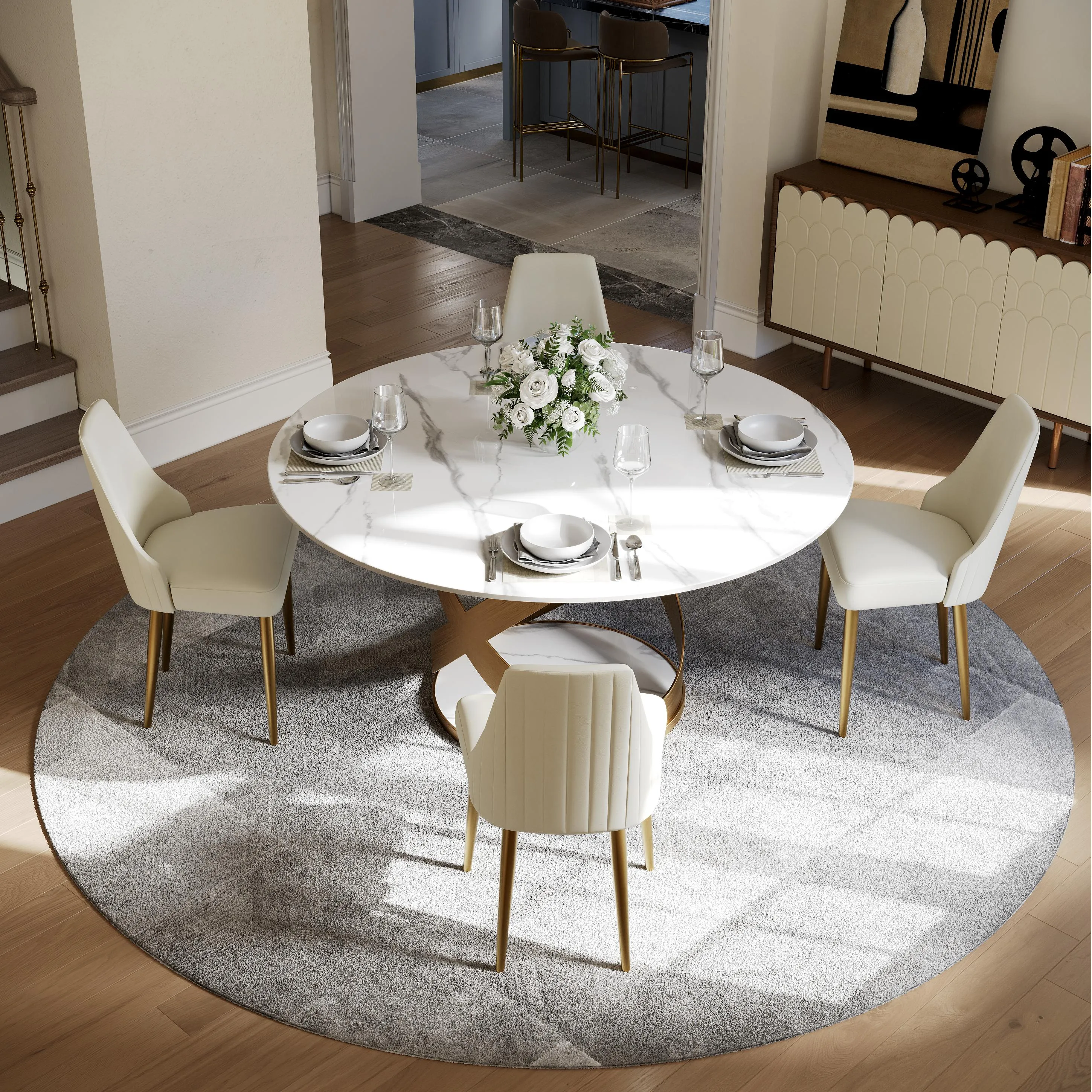 Modern Luxury Upholstered Dining Chairs Set of 2 Modern Luxury Upholstered Dining Chairs Set of 2