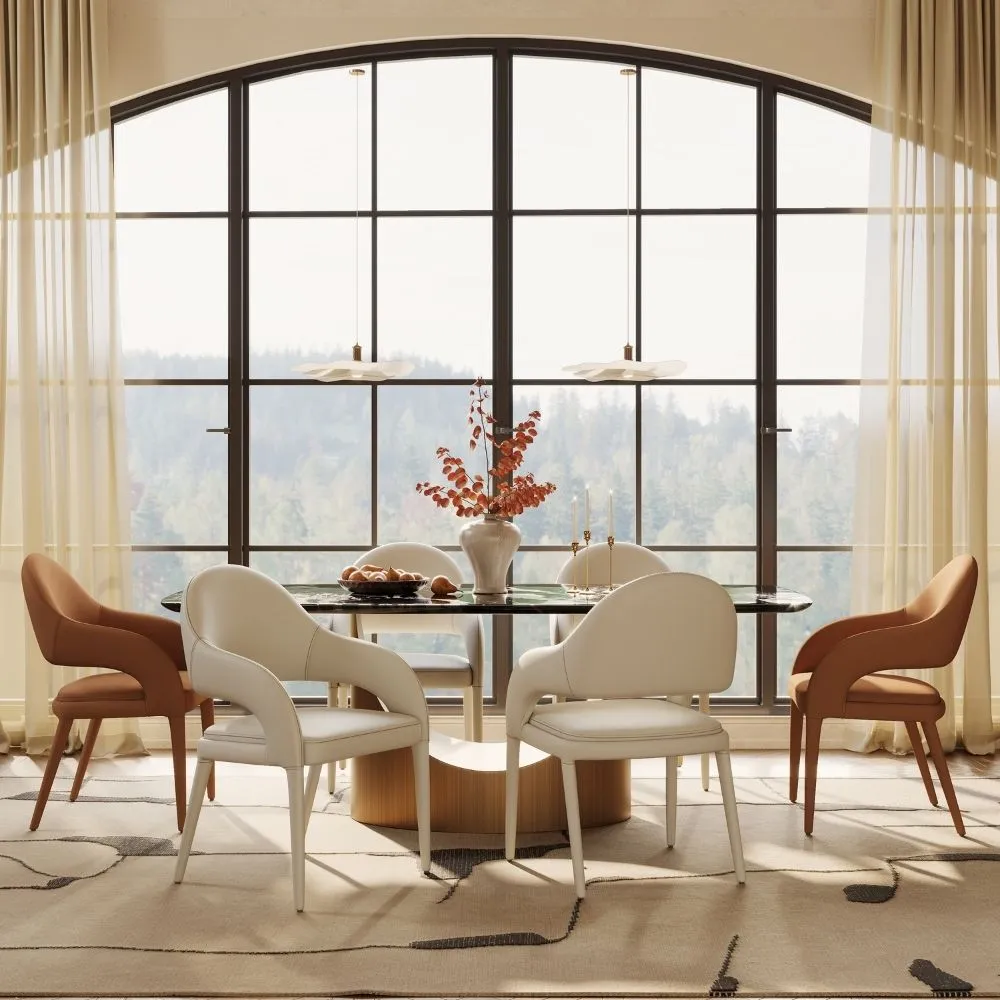 Modern Leather Dining Chairs with Arms Set of 2 Modern Leather Dining Chairs with Arms Set of 2