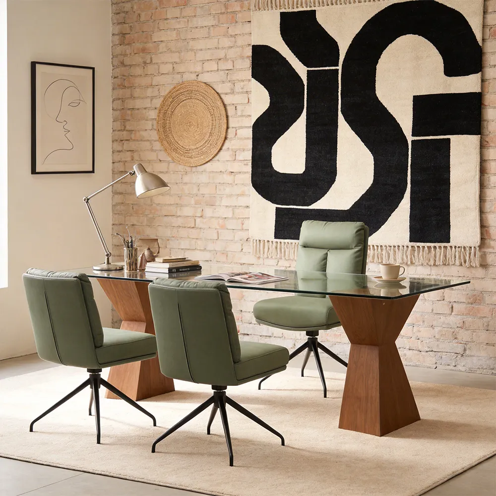 Modern Swivel Home Office Chairs Set of 2