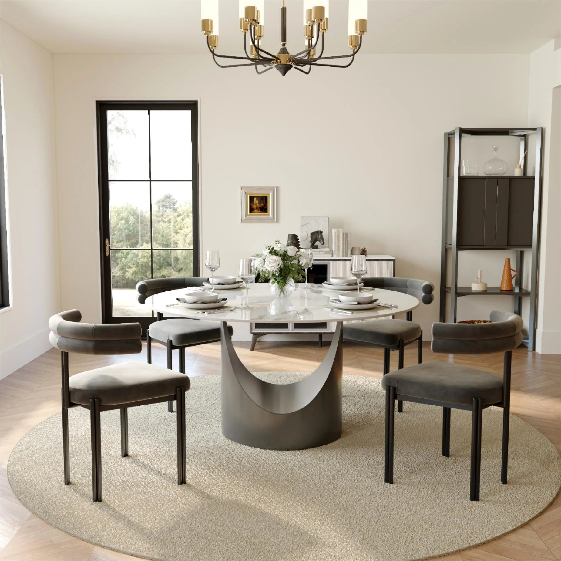 Modern Velvet Upholstered Dining Chairs Set of 2 Modern Velvet Upholstered Dining Chairs Set of 2
