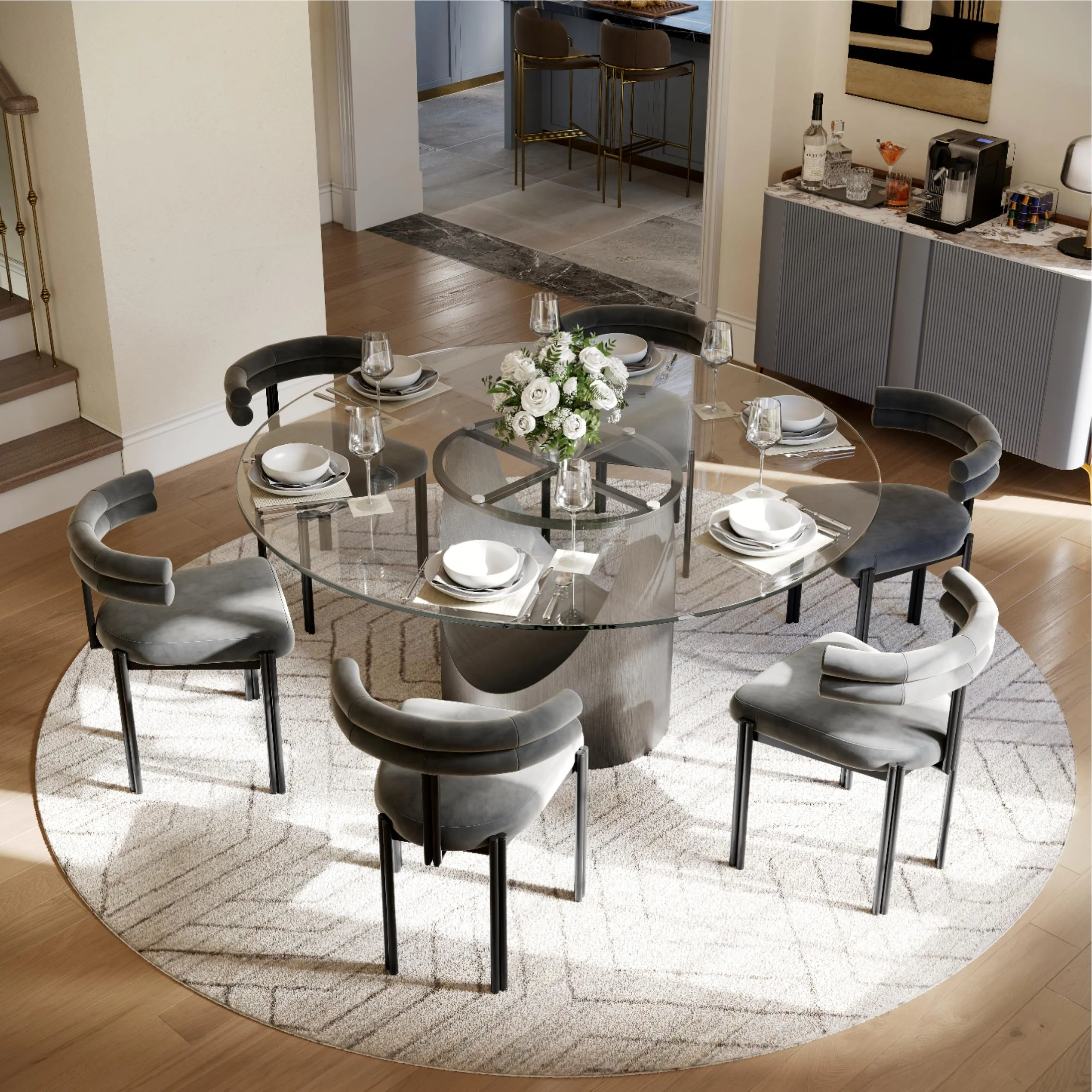 Modern Velvet Upholstered Dining Chairs Set of 2 Modern Velvet Upholstered Dining Chairs Set of 2