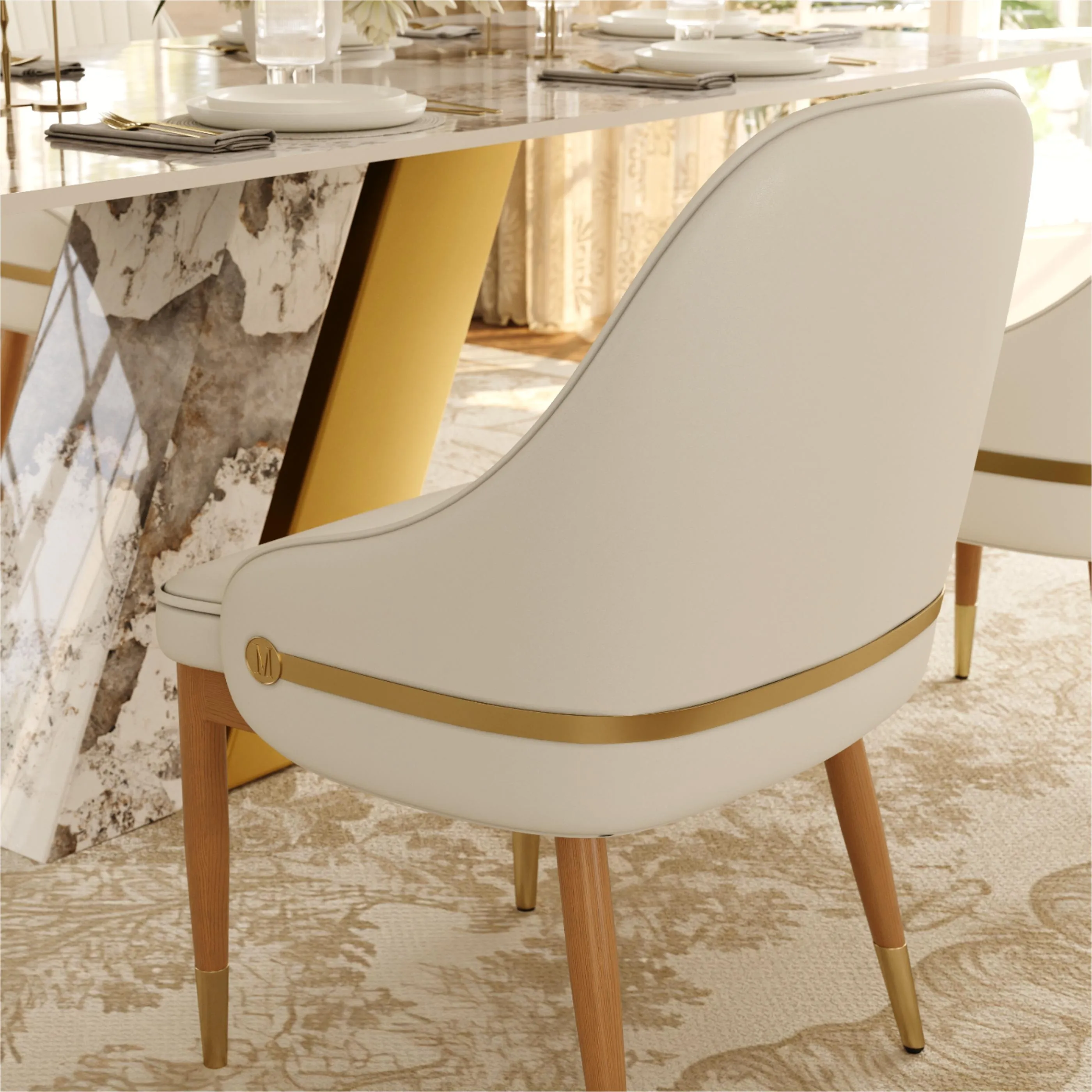 Modern Luxury Upholstered Dining Chairs Set of 2 Modern Luxury Upholstered Dining Chairs Set of 2