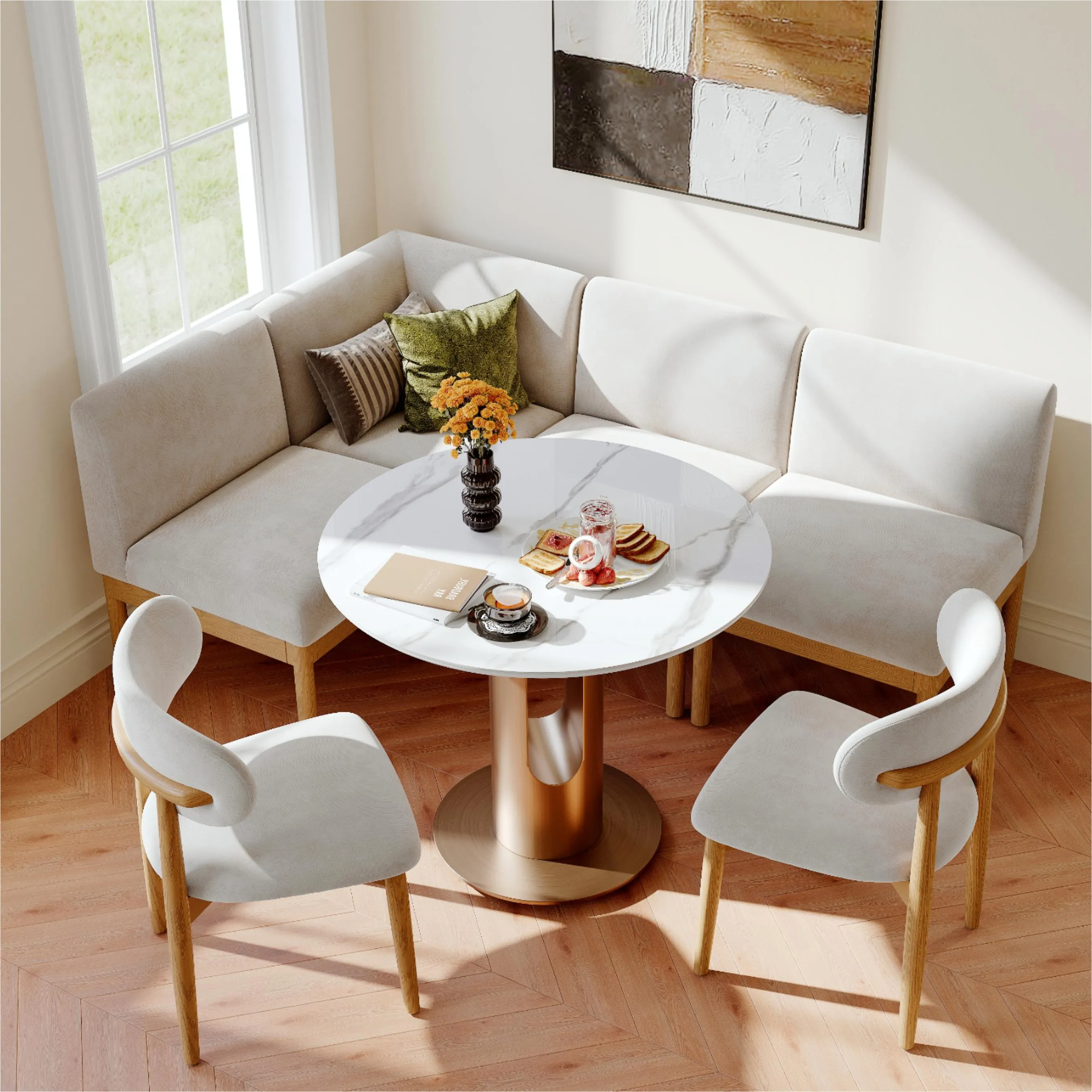 Mid-Century Modern Solid Wood Single Banquette Mid-Century Modern Solid Wood Single Banquette