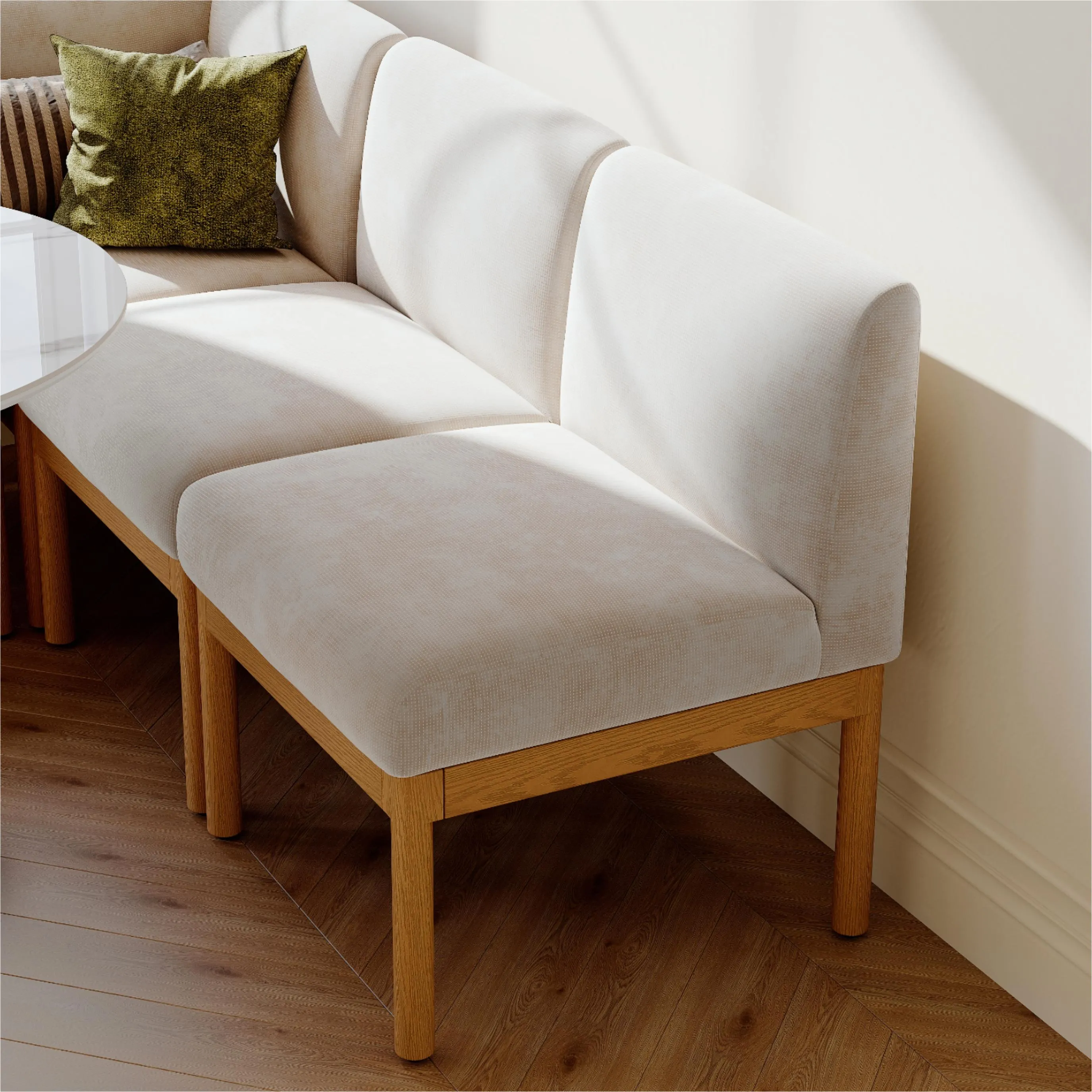 Mid-Century Modern Solid Wood Single Banquette Mid-Century Modern Solid Wood Single Banquette