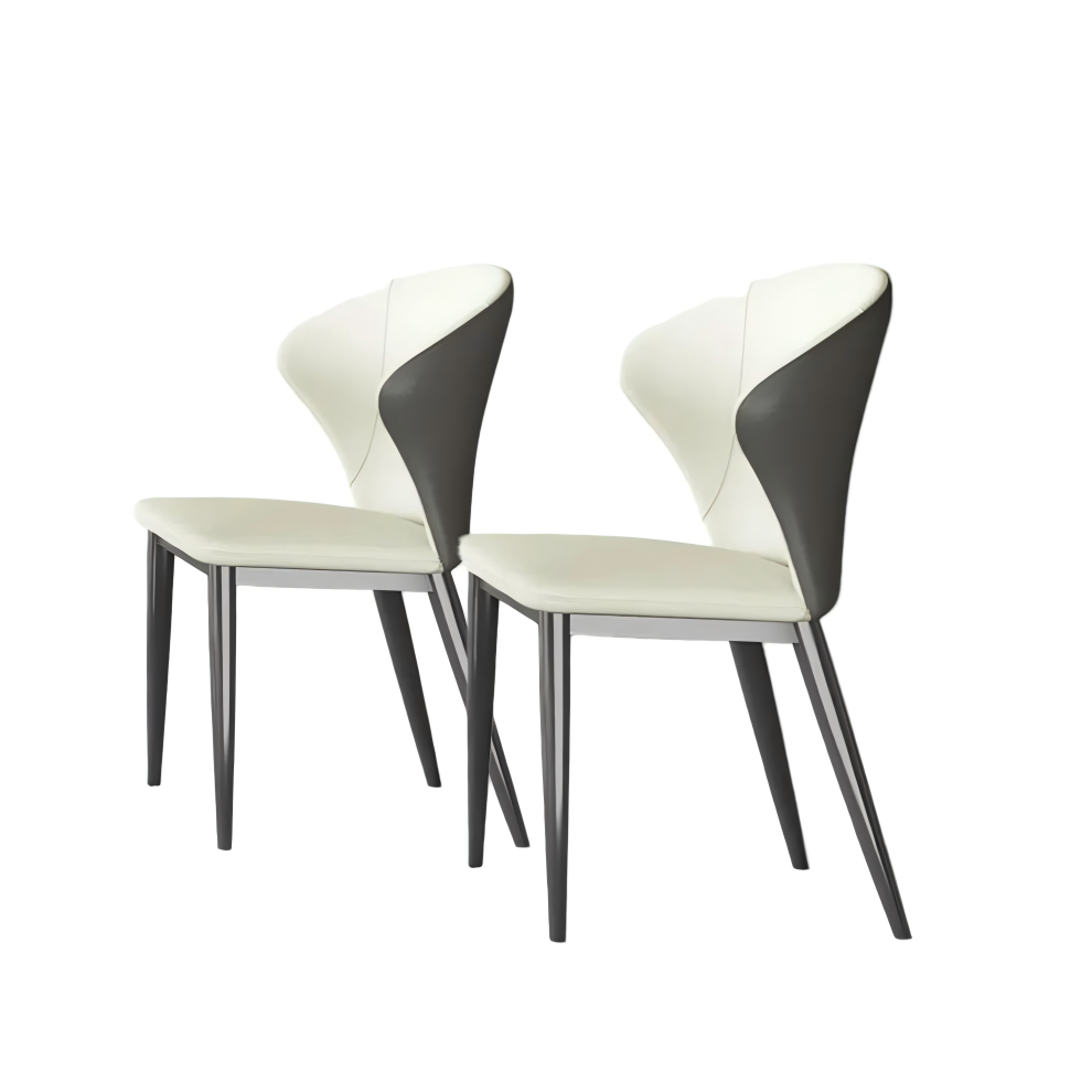 Modern Wingback Upholstered Dining Chairs Set of 2