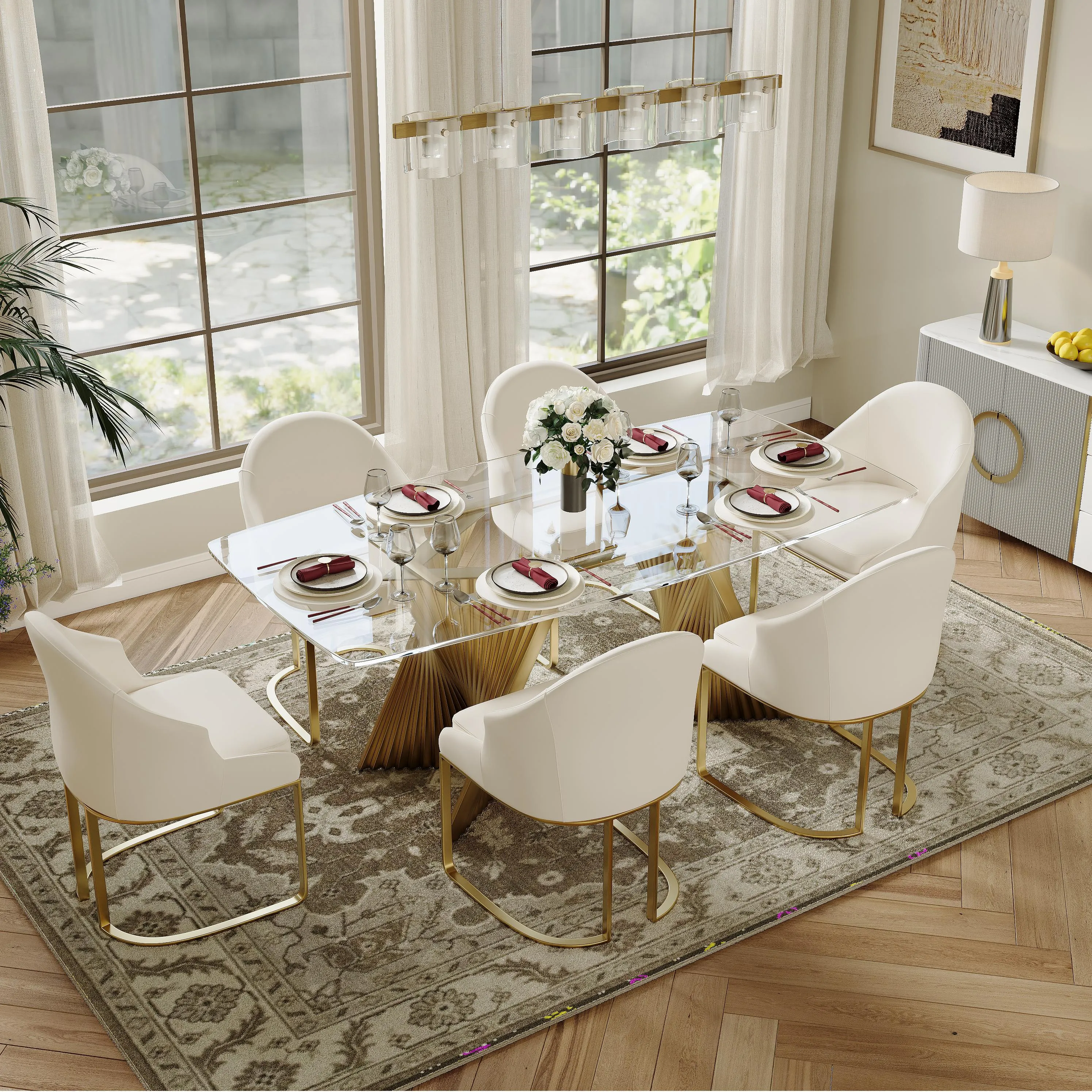 Modern Luxury Upholstered Dining Chairs Set of 2 Modern Luxury Upholstered Dining Chairs Set of 2
