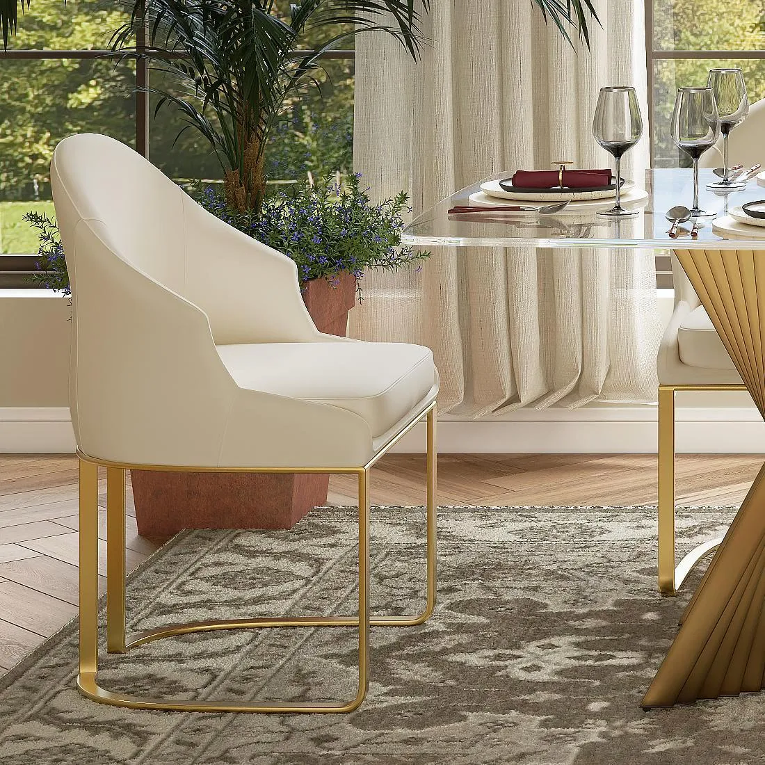 Modern Luxury Upholstered Dining Chairs Set of 2 Modern Luxury Upholstered Dining Chairs Set of 2