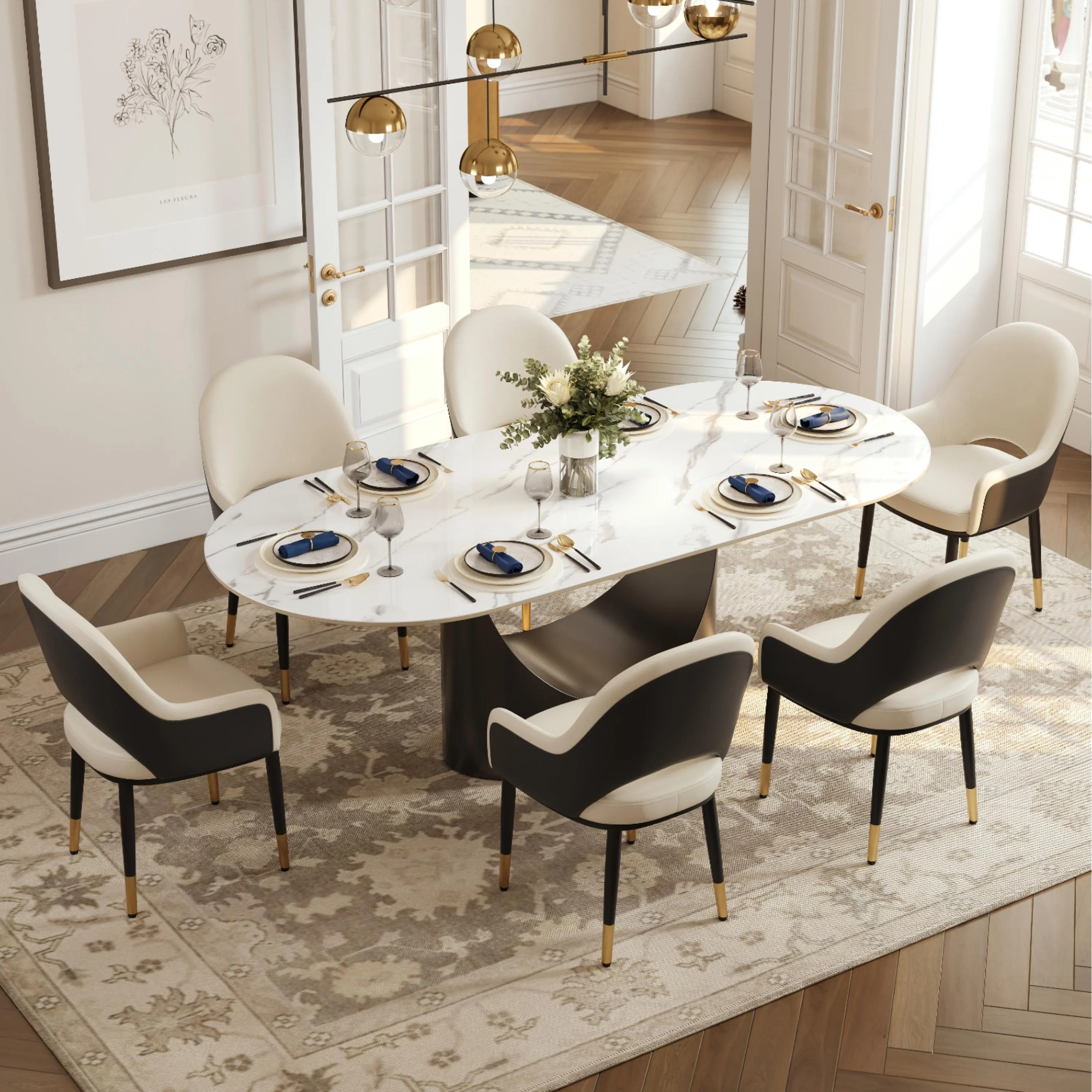 Modern Upholstered Cutout Back Dining Chairs Set of 2 Modern Upholstered Cutout Back Dining Chairs Set of 2