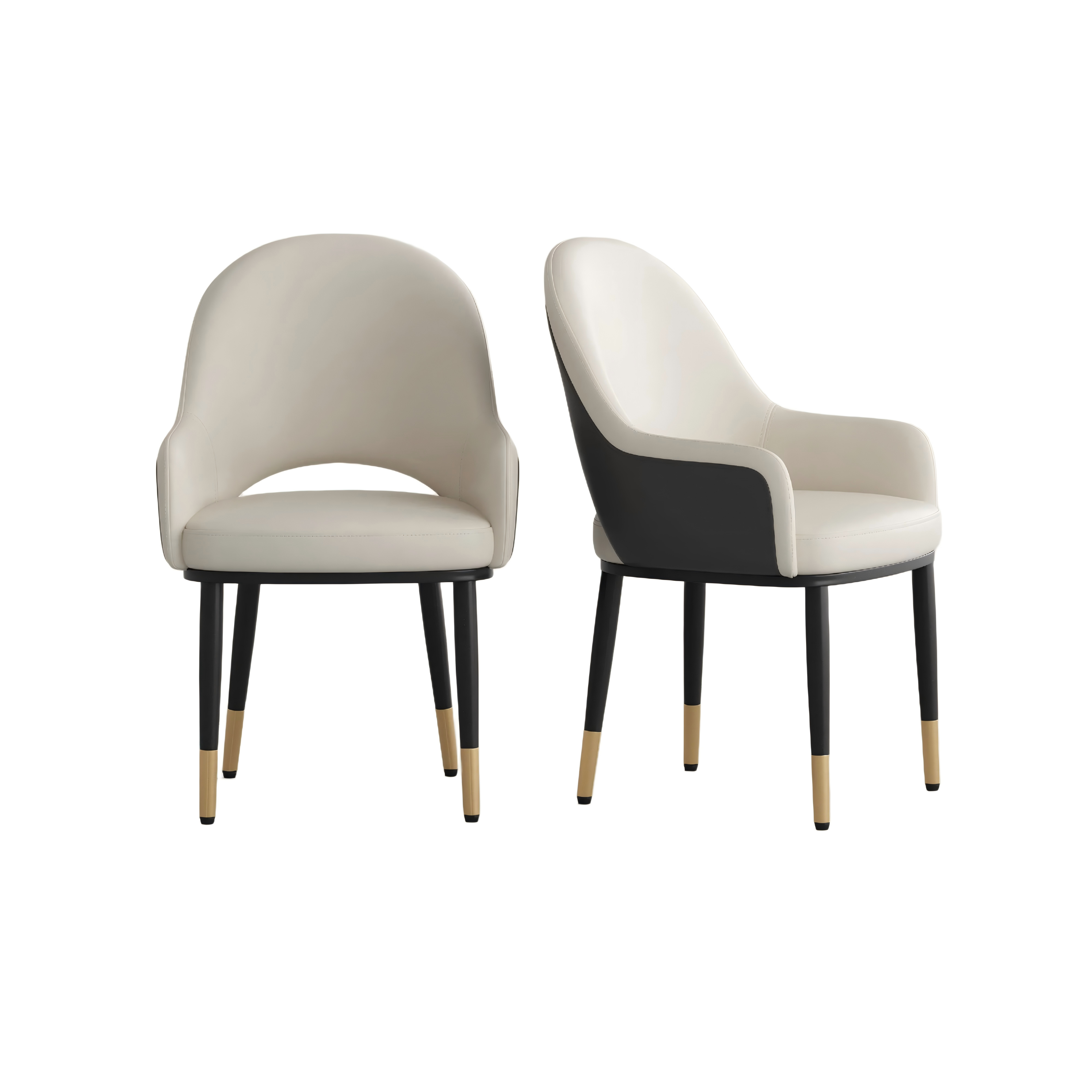 Modern Upholstered Cutout Back Dining Chairs Set of 2 Modern Upholstered Cutout Back Dining Chairs Set of 2