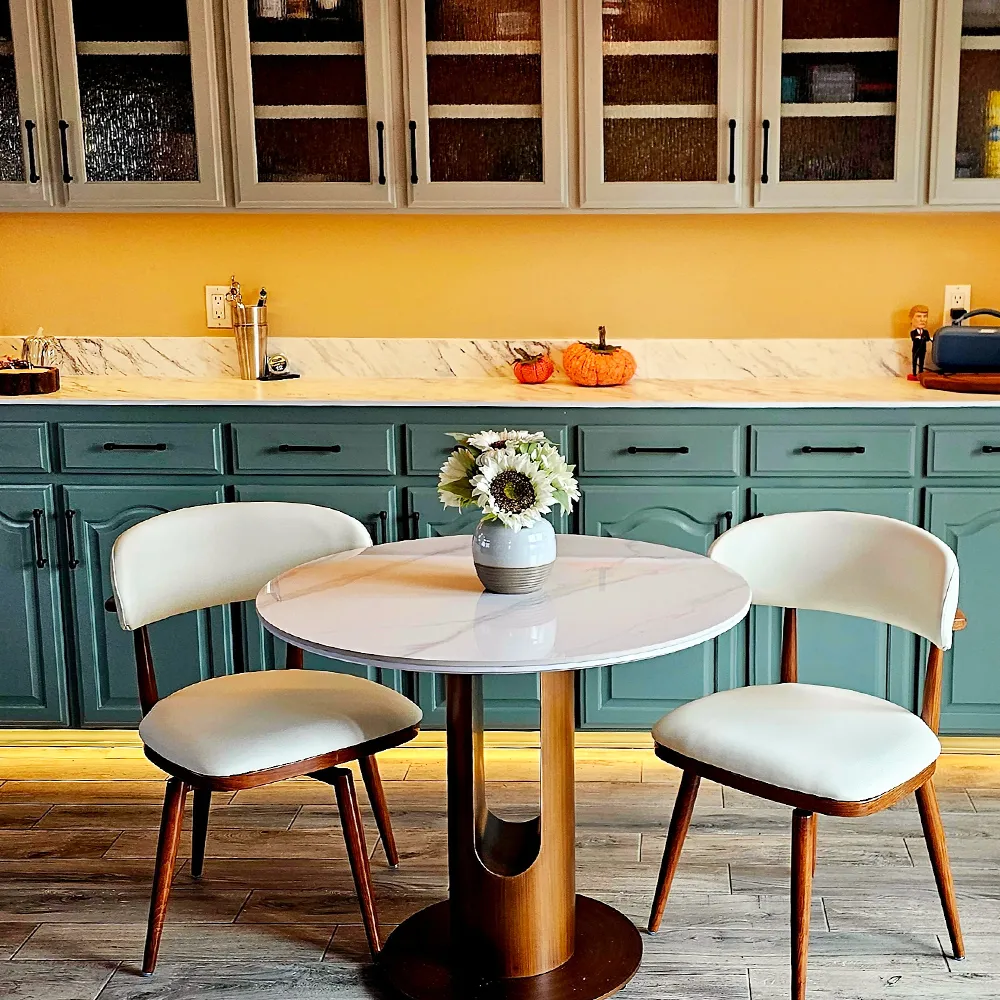 Mid-Century Modern Swivel Upholstered Dining Chairs Set of 2