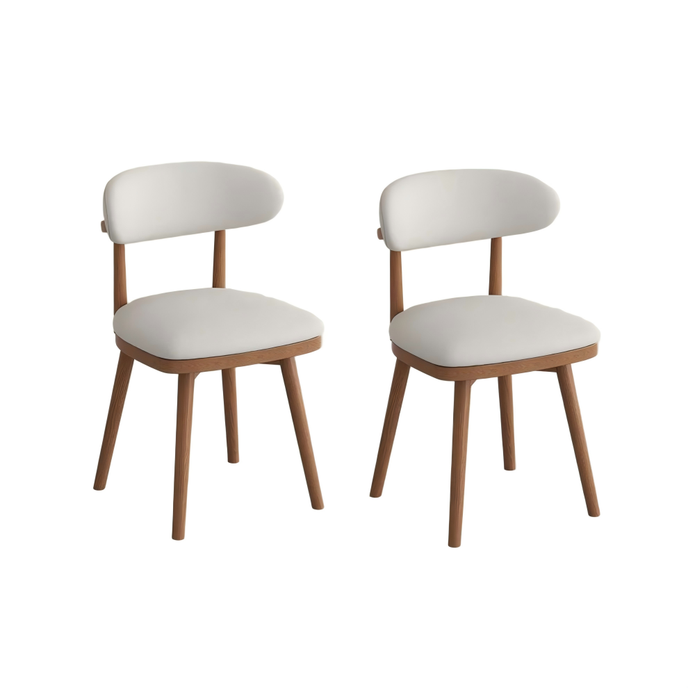 Mid-Century Modern Swivel Upholstered Dining Chairs Set of 2