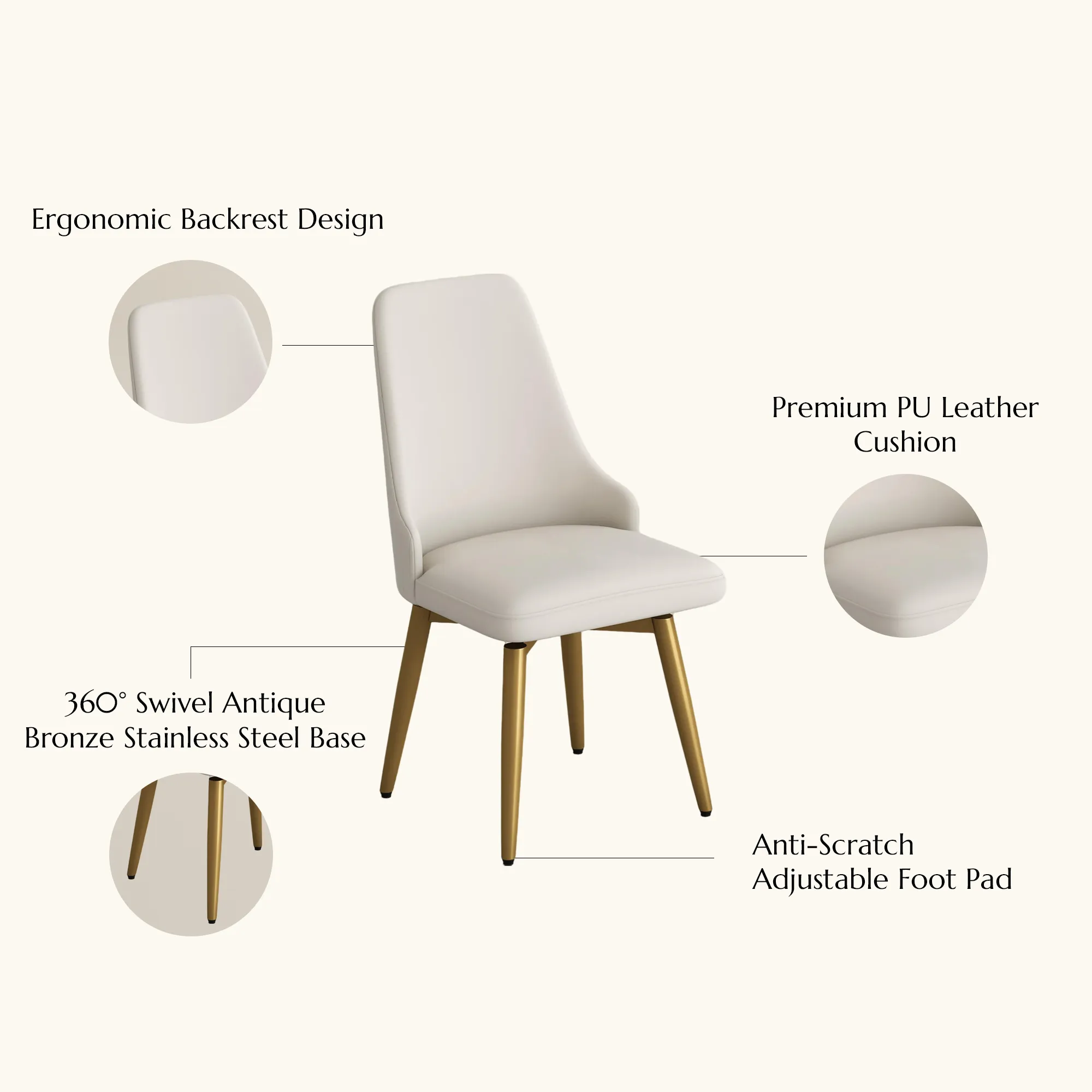 Modern Swivel Upholstered Dining Chairs Set of 2 Modern Swivel Upholstered Dining Chairs Set of 2