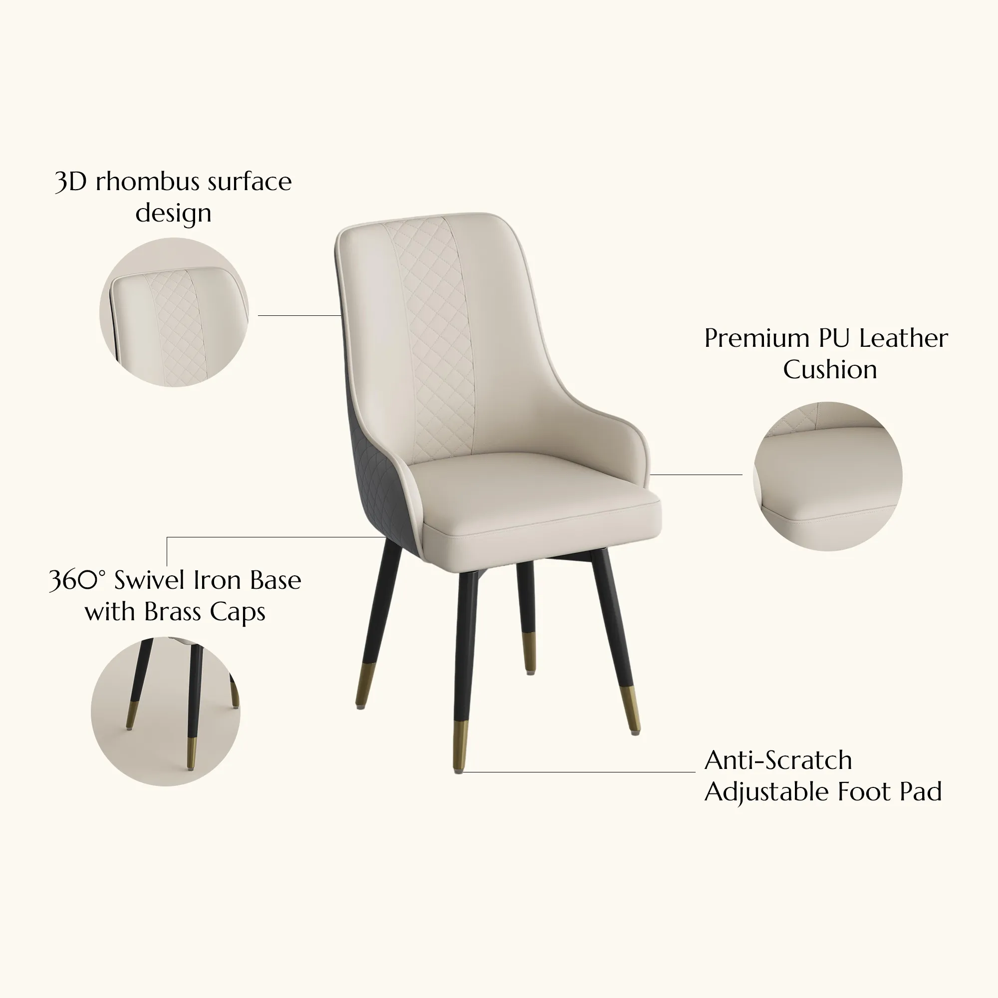 Modern Upholstered Swivel Dining Chairs Set of 2 Modern Upholstered Swivel Dining Chairs Set of 2