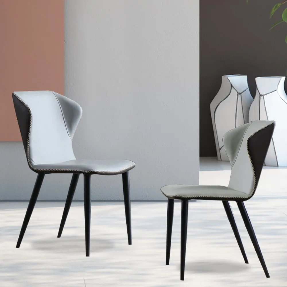 Modern Leather Wingback Dining Chairs Set of 2 Modern Leather Wingback Dining Chairs Set of 2