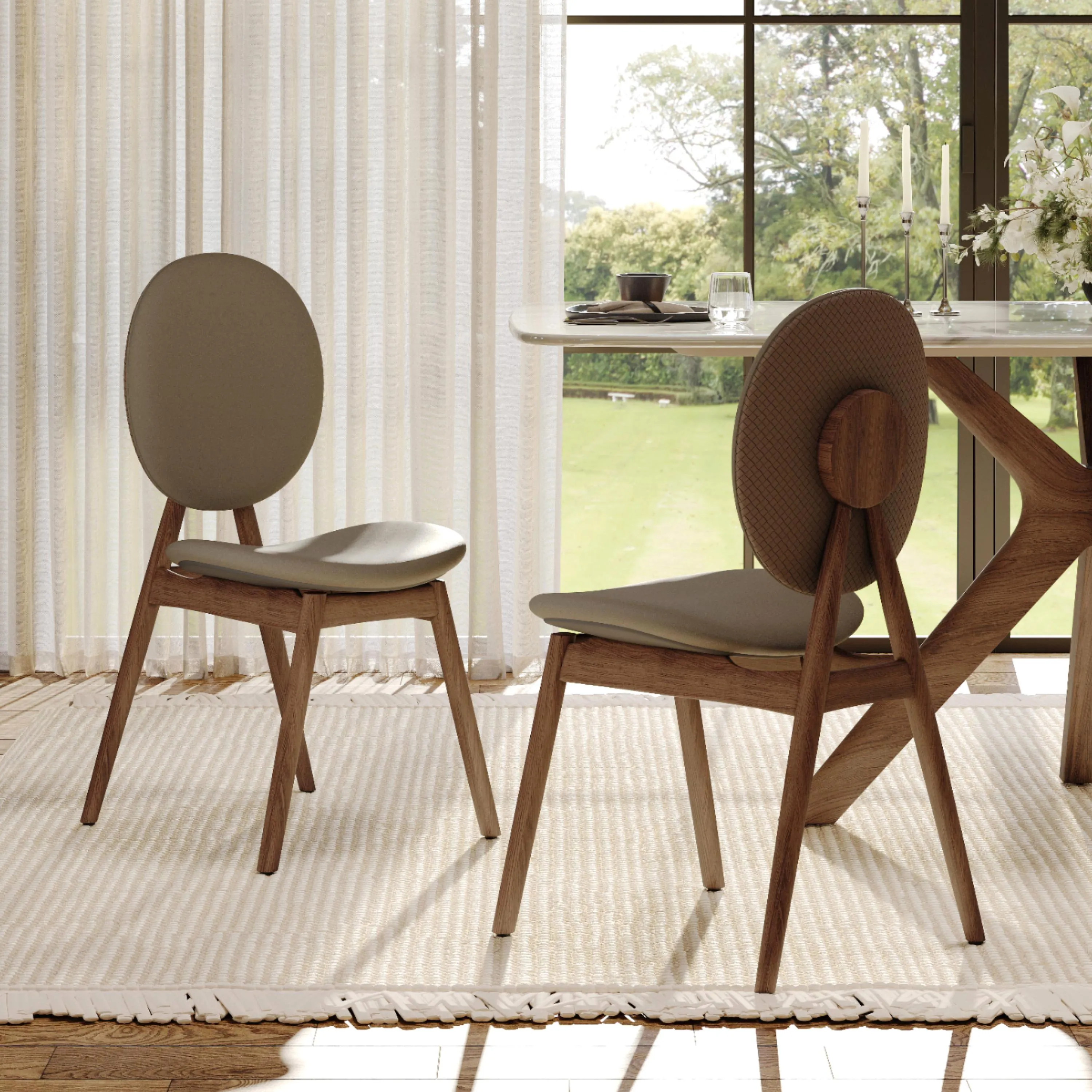 Mid-Century Modern Solid Wood Dining Chairs Set of 2 Mid-Century Modern Solid Wood Dining Chairs Set of 2
