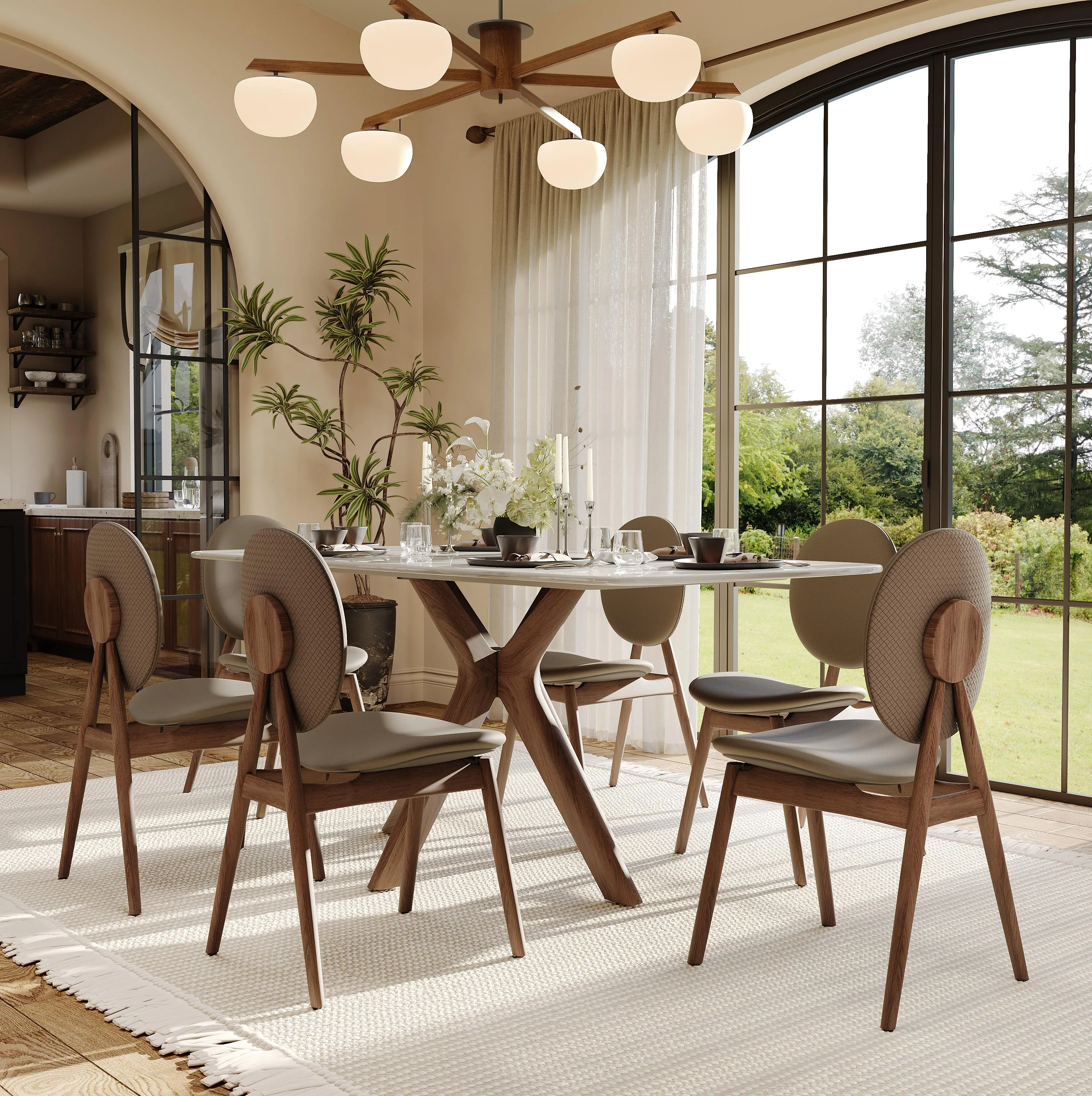 Mid-Century Modern Solid Wood Dining Chairs Set of 2 Mid-Century Modern Solid Wood Dining Chairs Set of 2