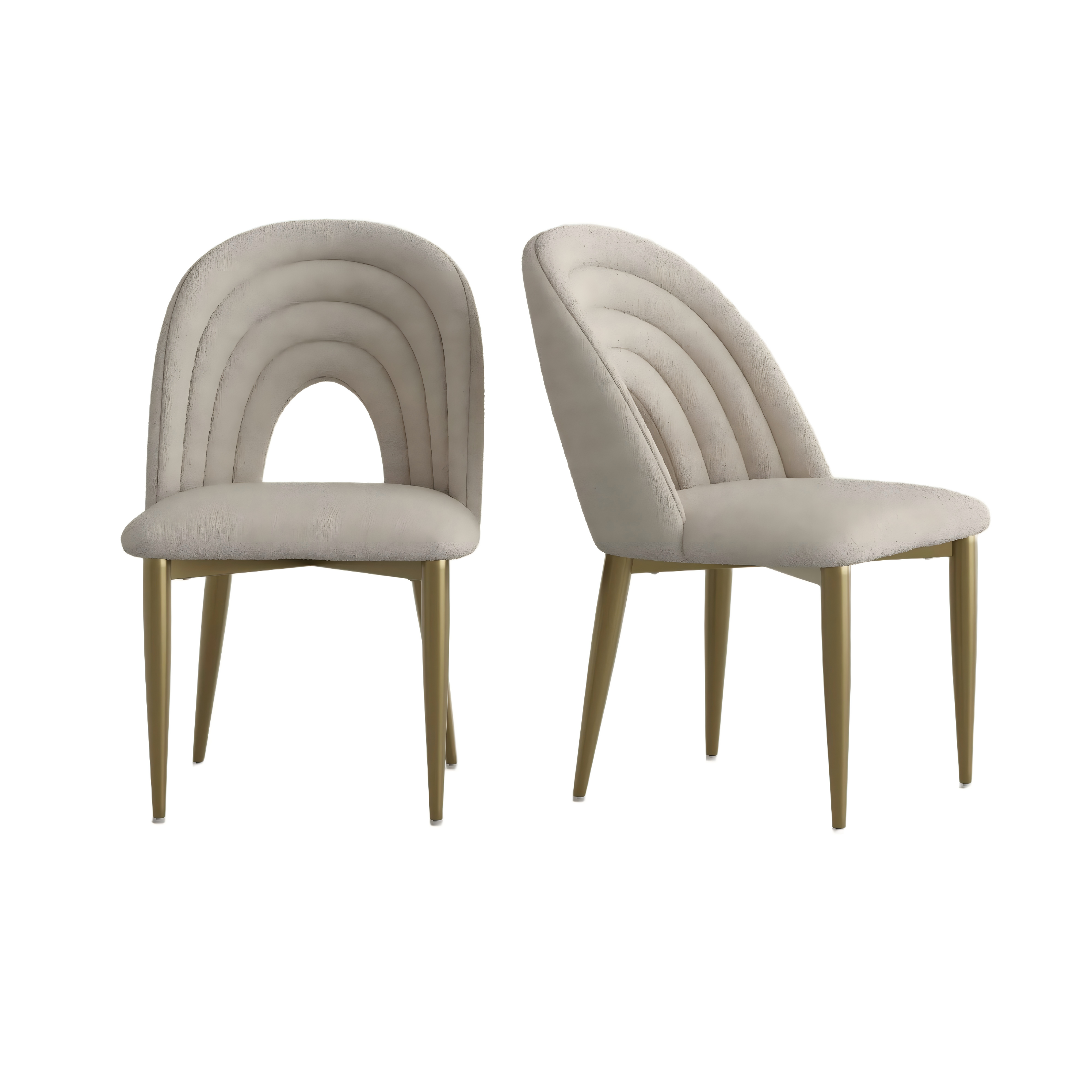 Modern Bouclé Upholstered Dining Chairs Set of 2 Modern Bouclé Upholstered Dining Chairs Set of 2