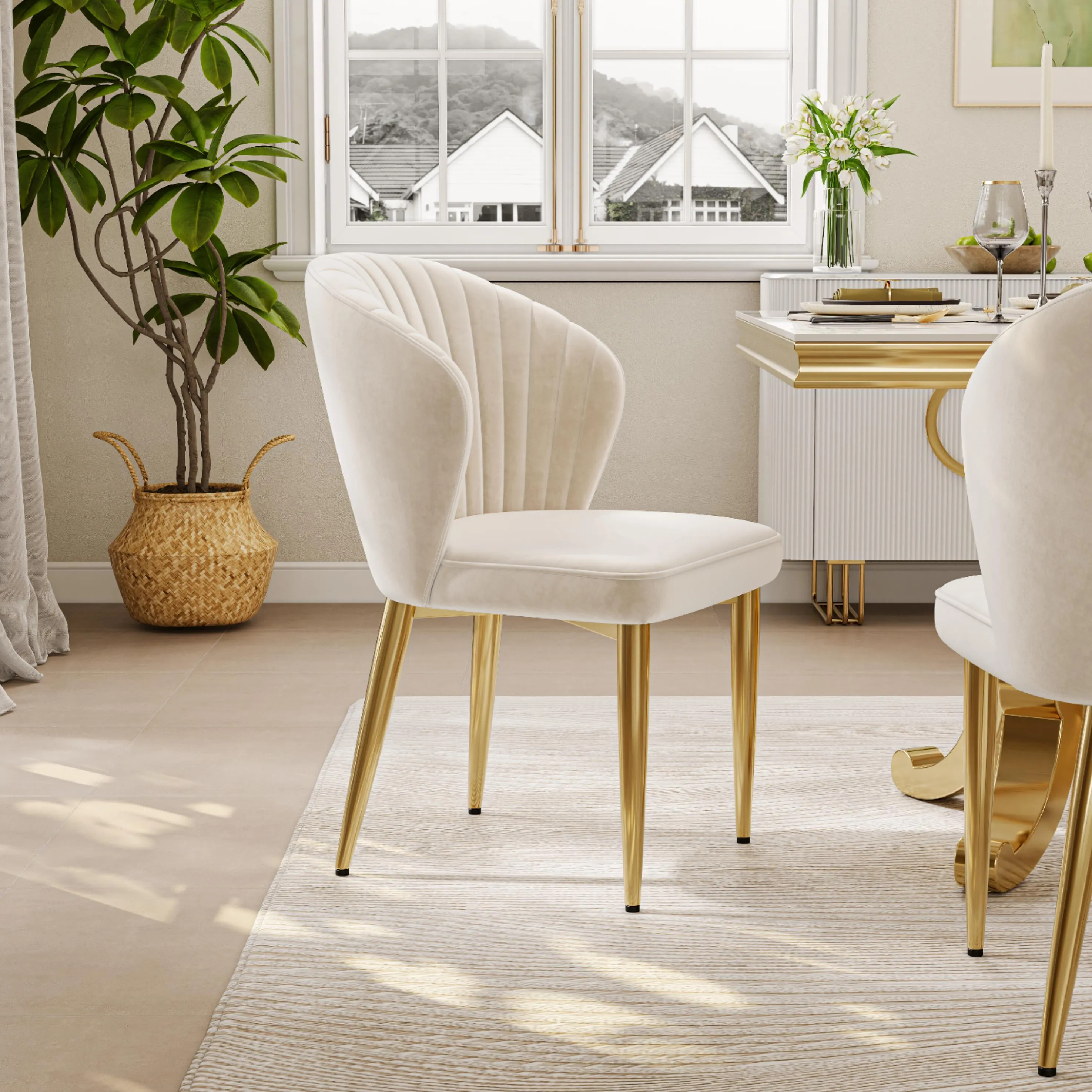 2026042208132196 Modern Upholstered Velvet Dining Chairs Set of 2