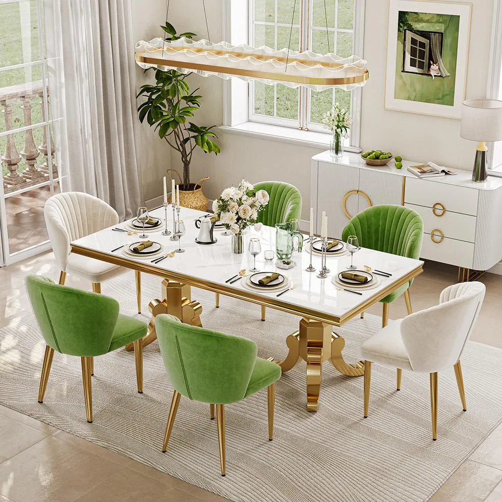 Modern Upholstered Velvet Dining Chairs Set of 2 Modern Upholstered Velvet Dining Chairs Set of 2
