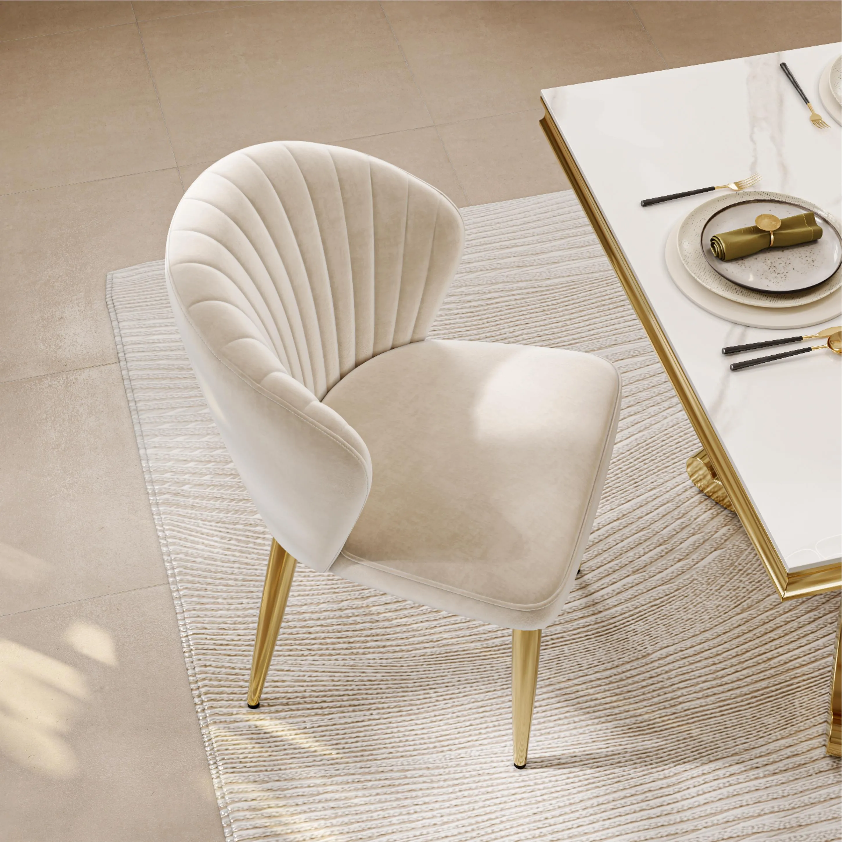 Modern Upholstered Velvet Dining Chairs Set of 2 Modern Upholstered Velvet Dining Chairs Set of 2