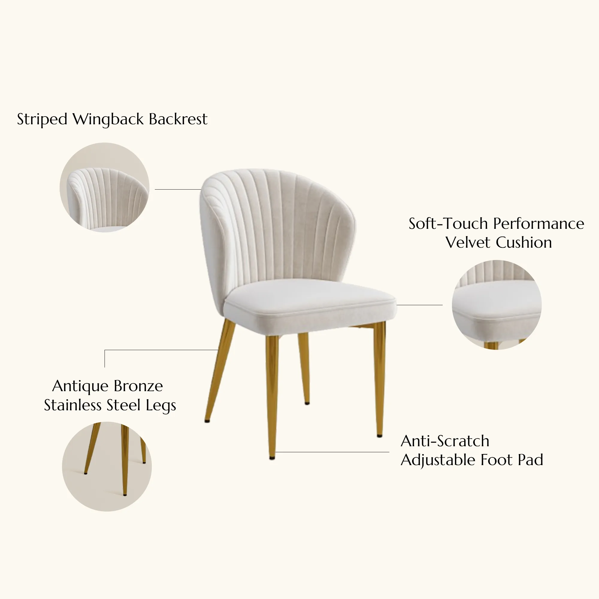 Modern Upholstered Velvet Dining Chairs Set of 2 Modern Upholstered Velvet Dining Chairs Set of 2