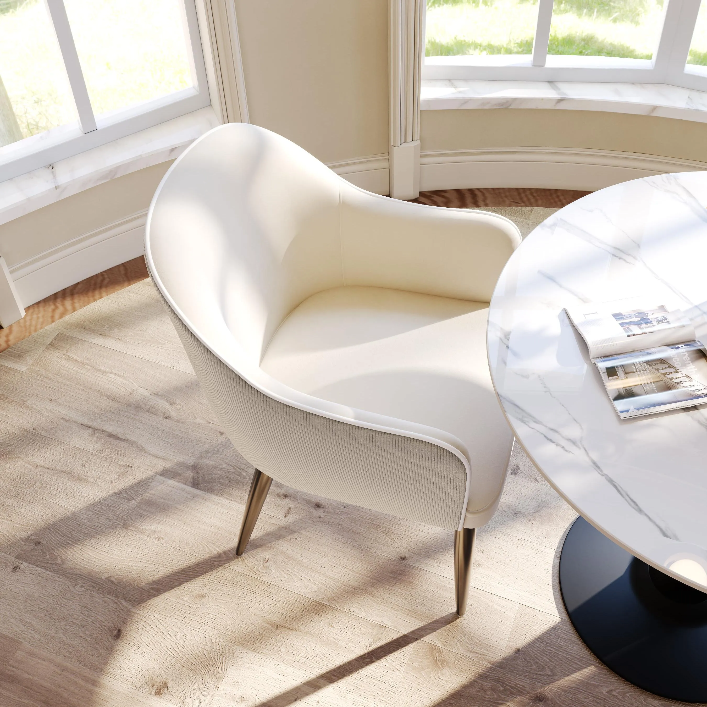 Modern Velvet Upholstered Dining Chairs Set of 2