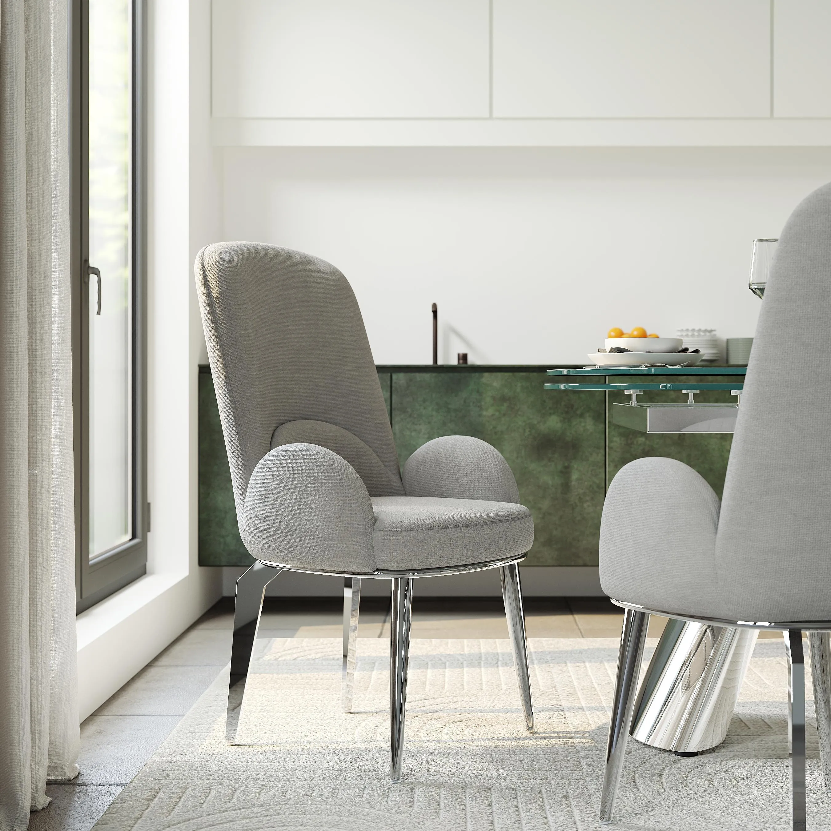 Modern Upholstered High Back Dining Chairs Set of 2 Modern Upholstered High Back Dining Chairs Set of 2