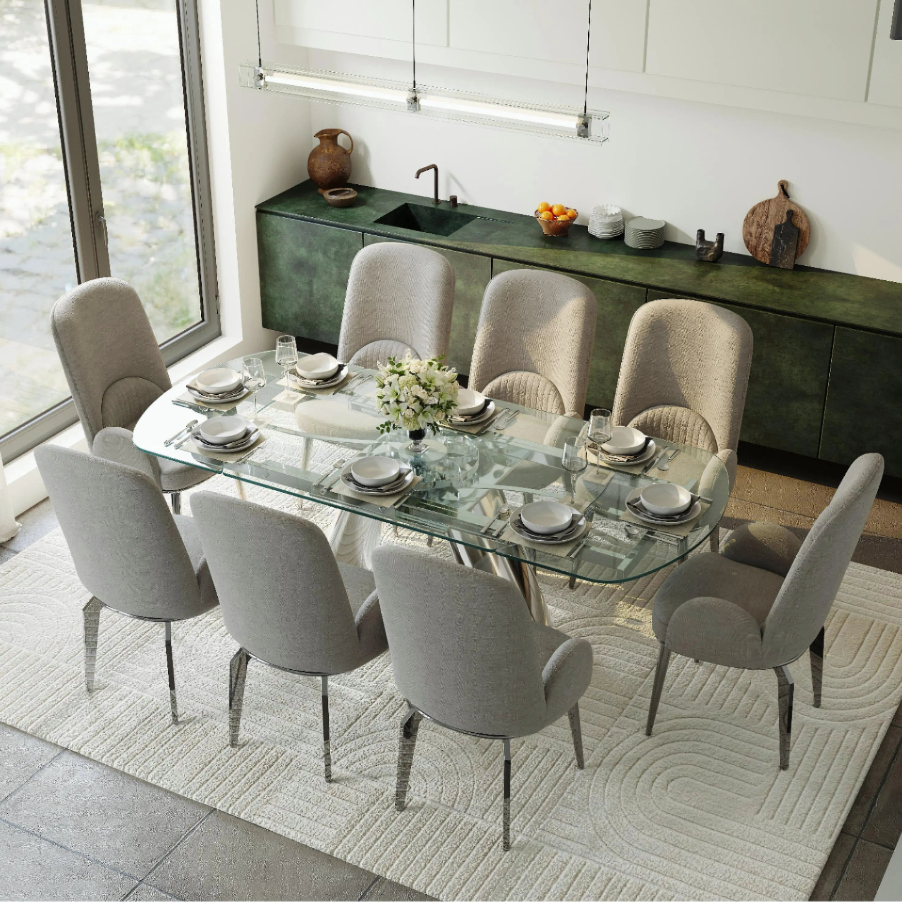 Modern Upholstered High Back Dining Chairs Set of 2 Modern Upholstered High Back Dining Chairs Set of 2