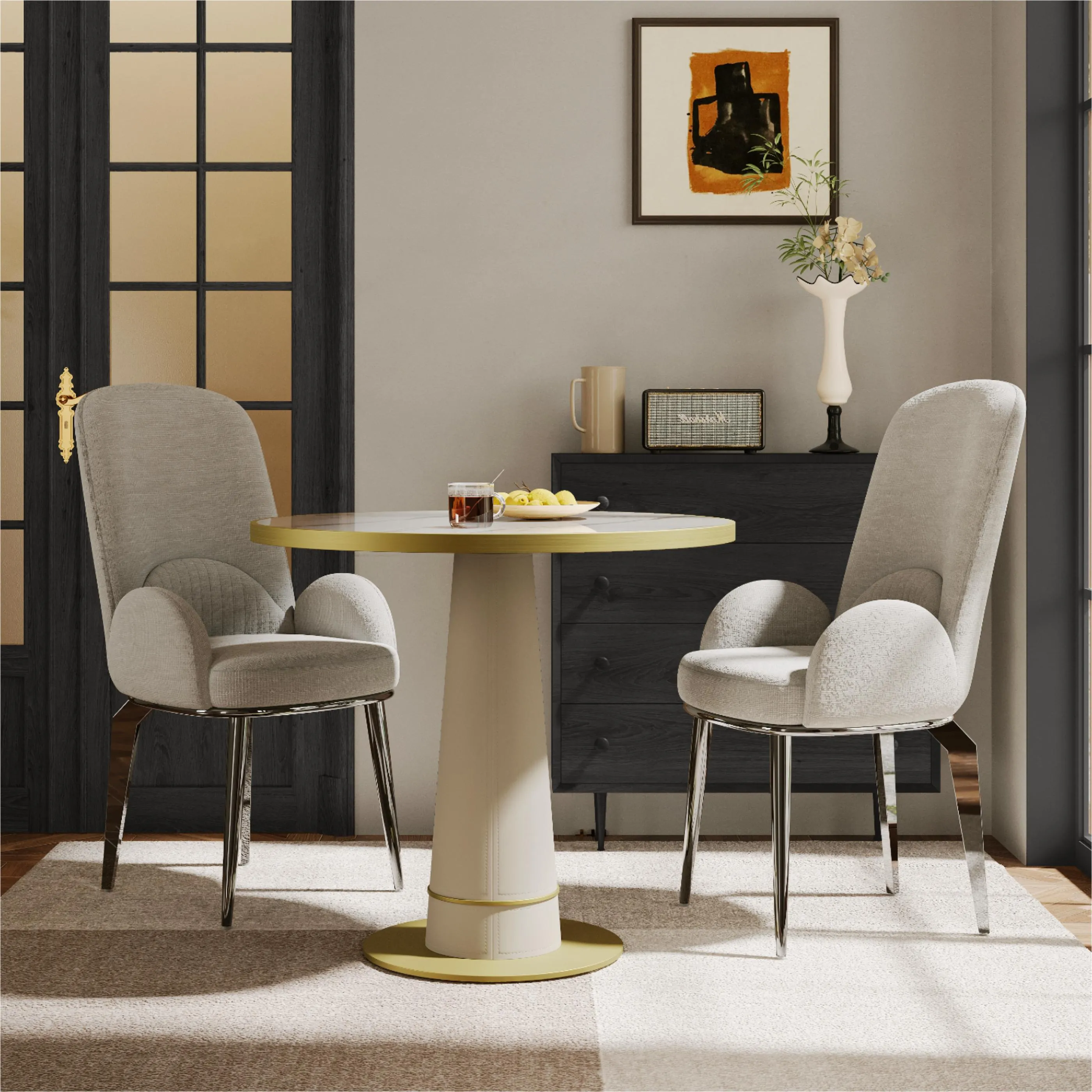 Modern Upholstered High Back Dining Chairs Set of 2 Modern Upholstered High Back Dining Chairs Set of 2Modern Upholstered High Back Dining Chairs Set of 2