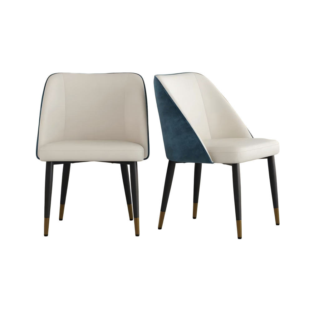 Modern Luxury Two-Tone Upholstered Dining Chairs Set of 2 Modern Luxury Two-Tone Upholstered Dining Chairs Set of 2