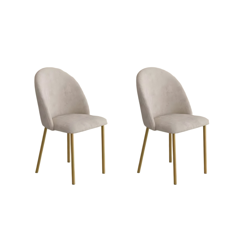 Modern Velvet Fabric Dining Chairs Set of 2