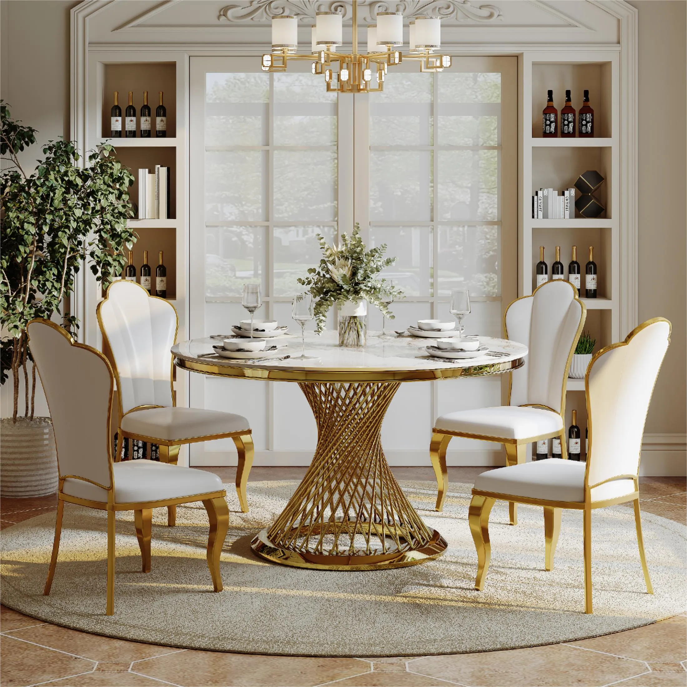 Modern Luxury High Back Dining Chairs Set of 2 Modern Luxury High Back Dining Chairs Set of 2