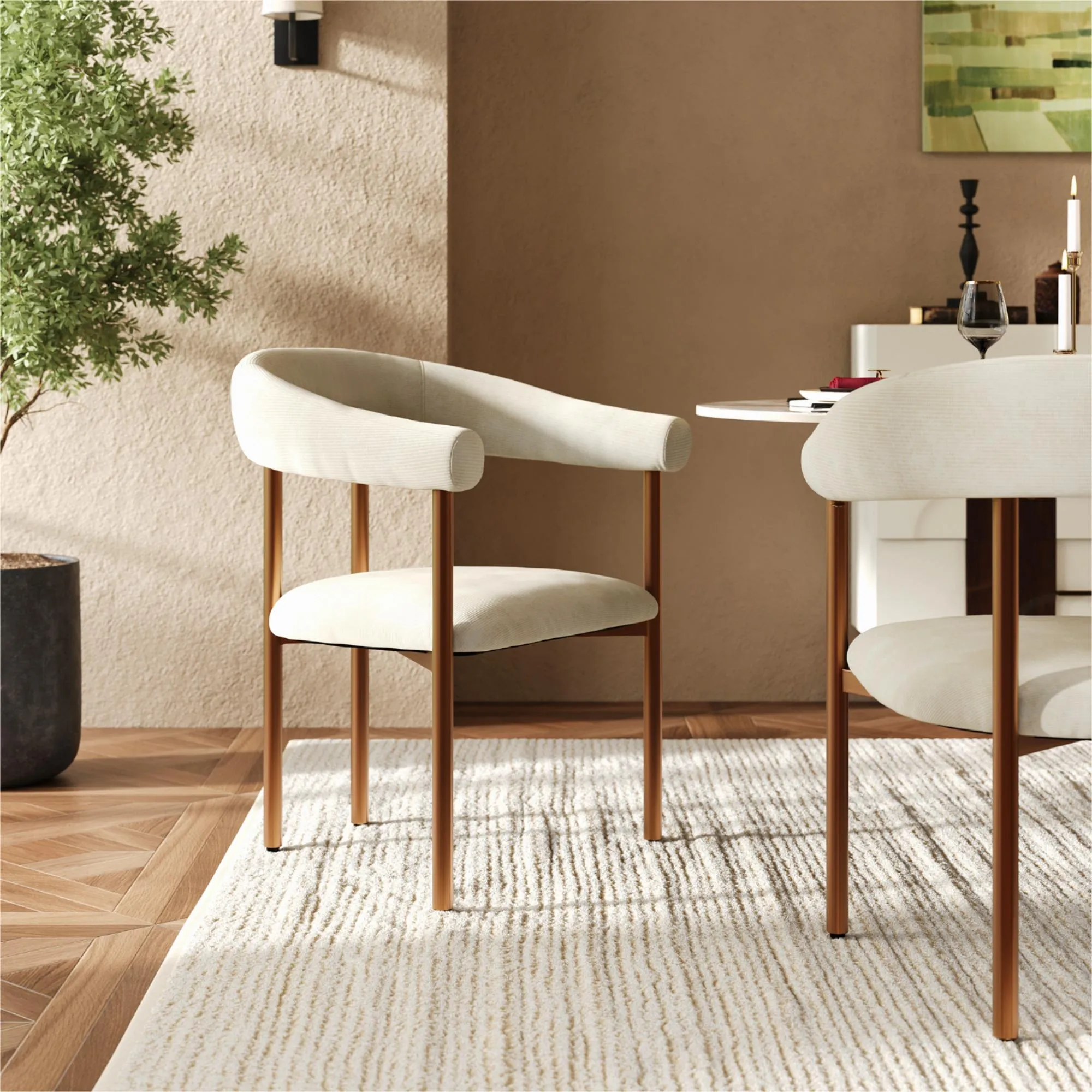 Modern Upholstered Armrest Dining Chair Modern Upholstered Armrest Dining Chair