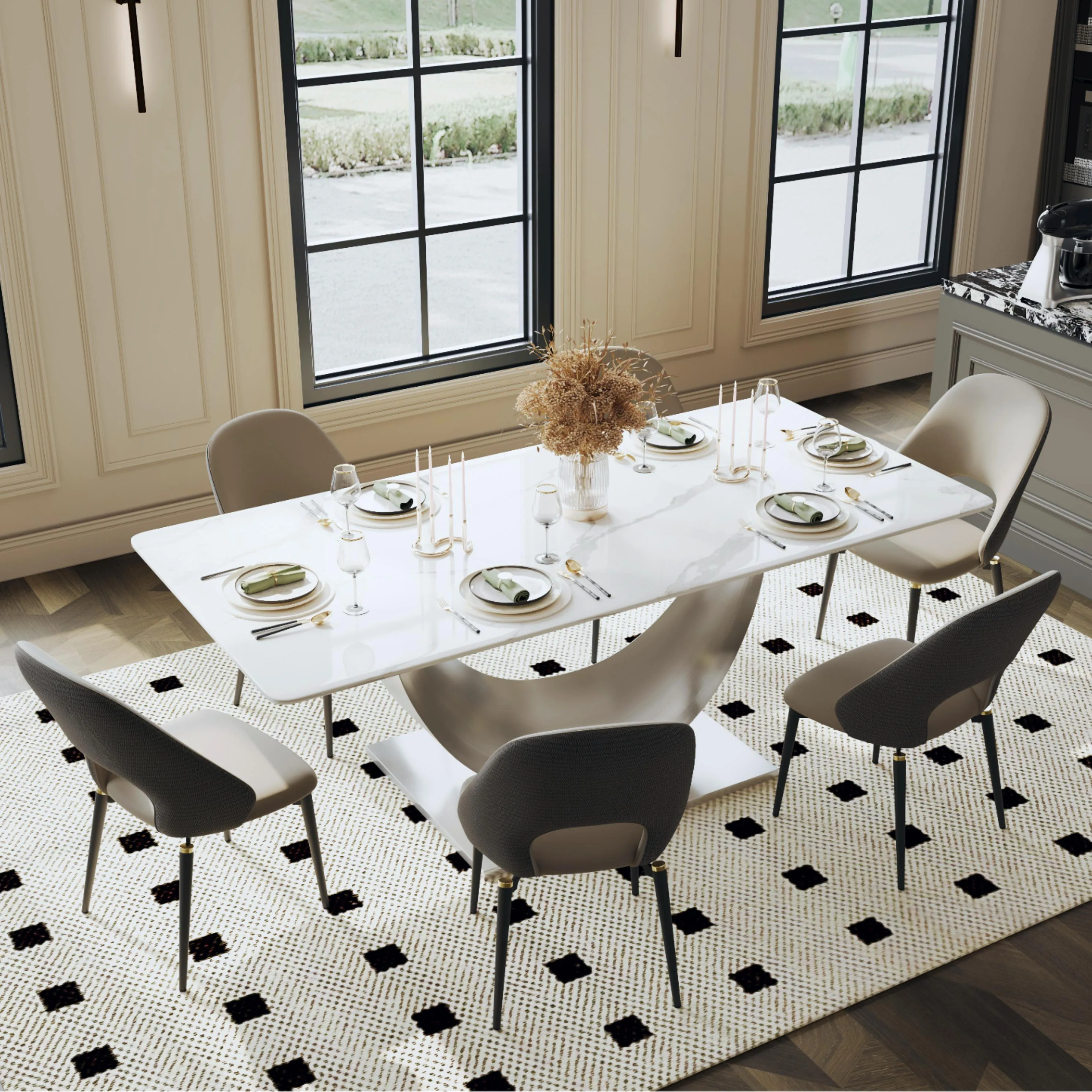 Modern Minimalist Faux Leather Dining Chairs