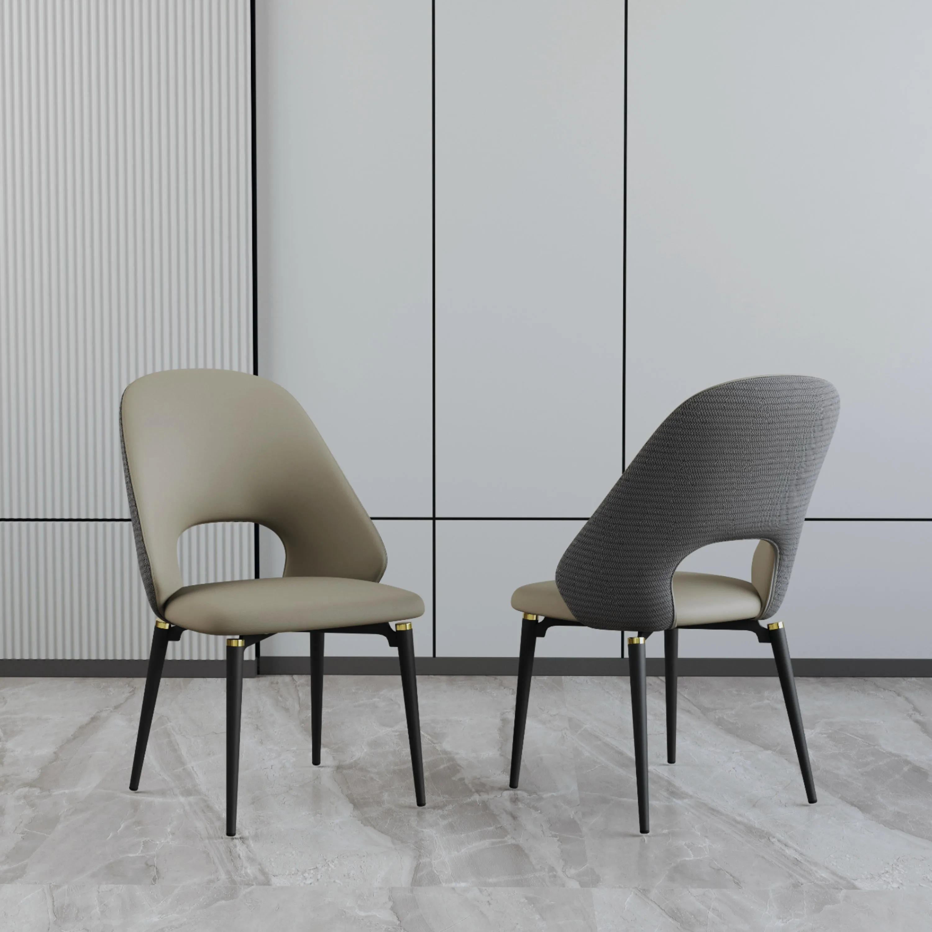 Modern Minimalist Faux Leather Dining Chairs