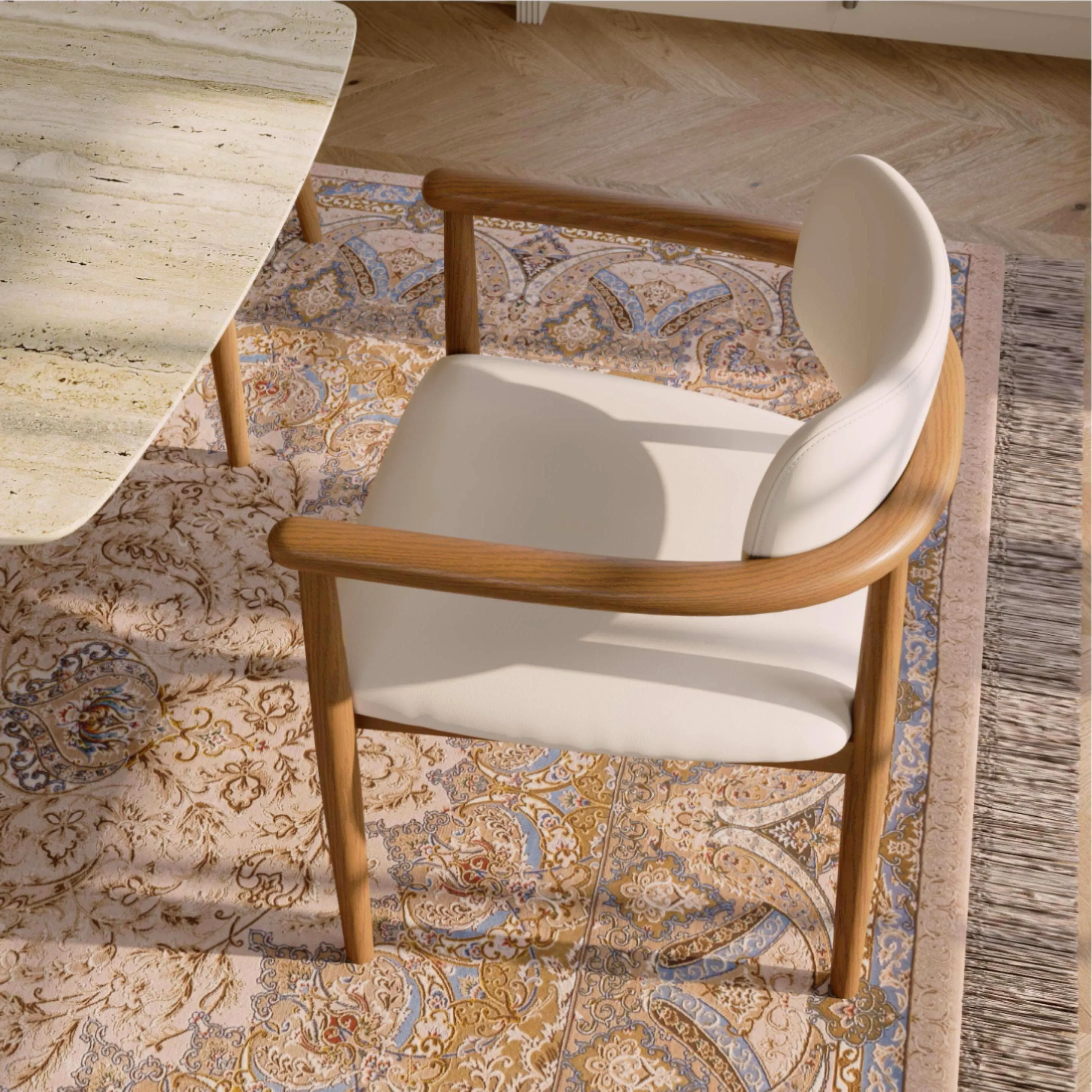 Mid-Century Modern Solid Wood Upholstered Dining Chair Mid-Century Modern Solid Wood Upholstered Dining Chair