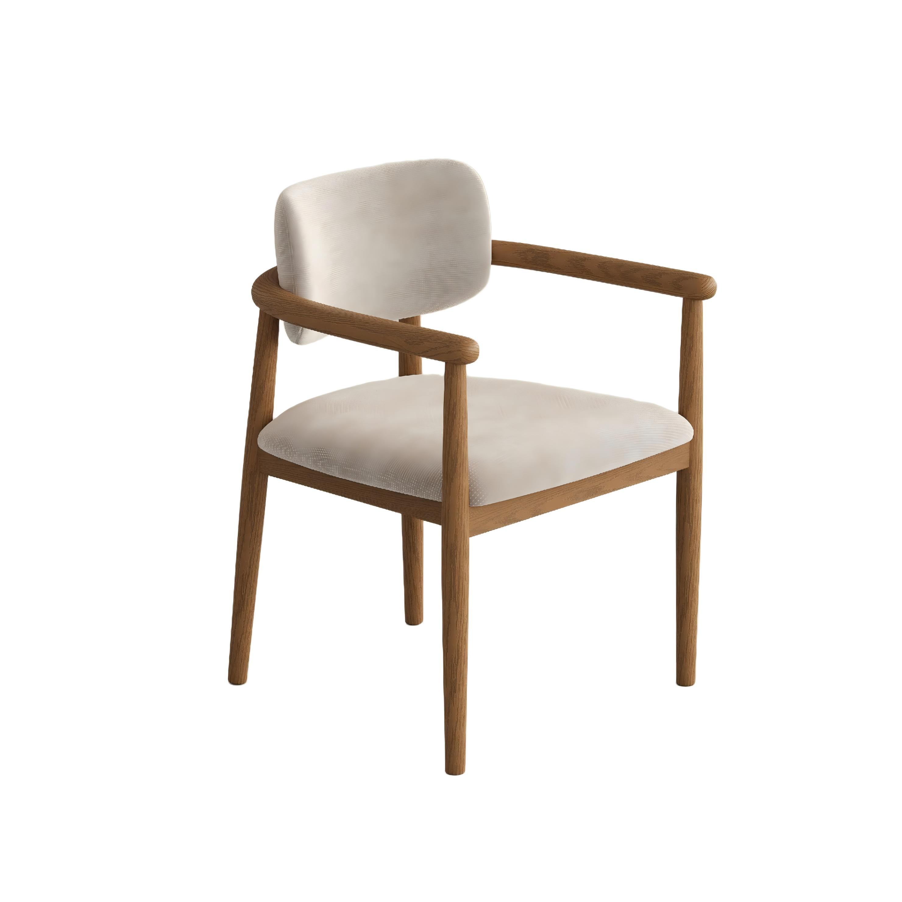 Mid-Century Modern Solid Wood Upholstered Dining Chair