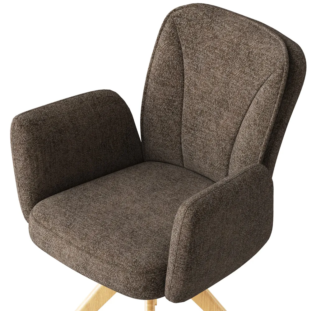 Mid-Century Modern Upholstered Swivel Wood Dining Mid-Century Modern Upholstered Swivel Wood Dining