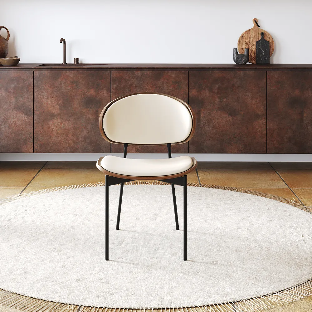 Modern Curved Back Leather Dining Chairs Modern Curved Back Leather Dining Chairs