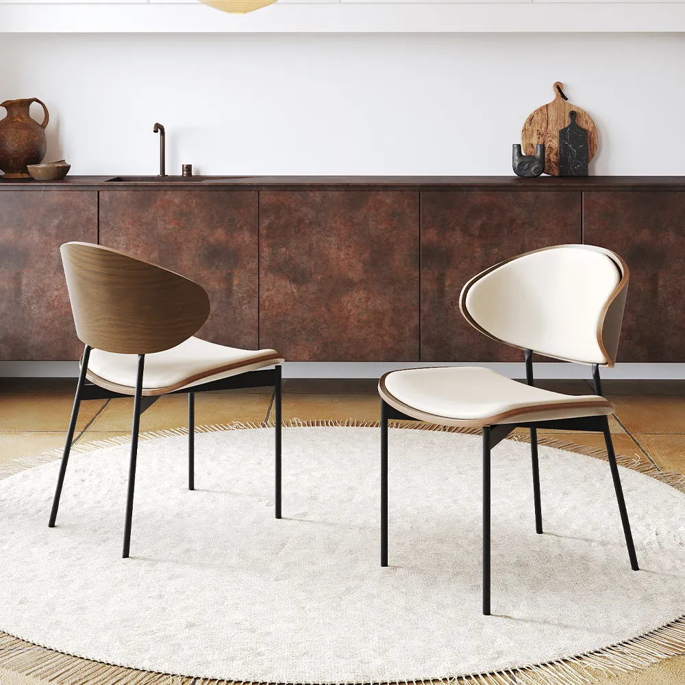 Modern Curved Back Leather Dining Chairs Modern Curved Back Leather Dining Chairs