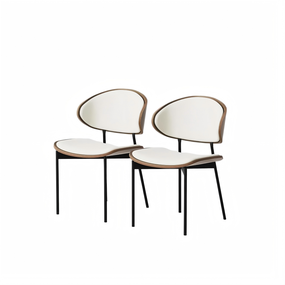 Modern Curved Back Leather Dining Chairs