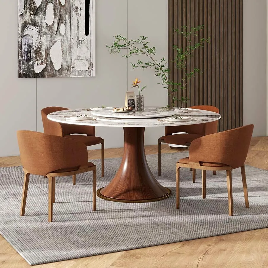 Mid-Century Modern Wood Barrel Dining