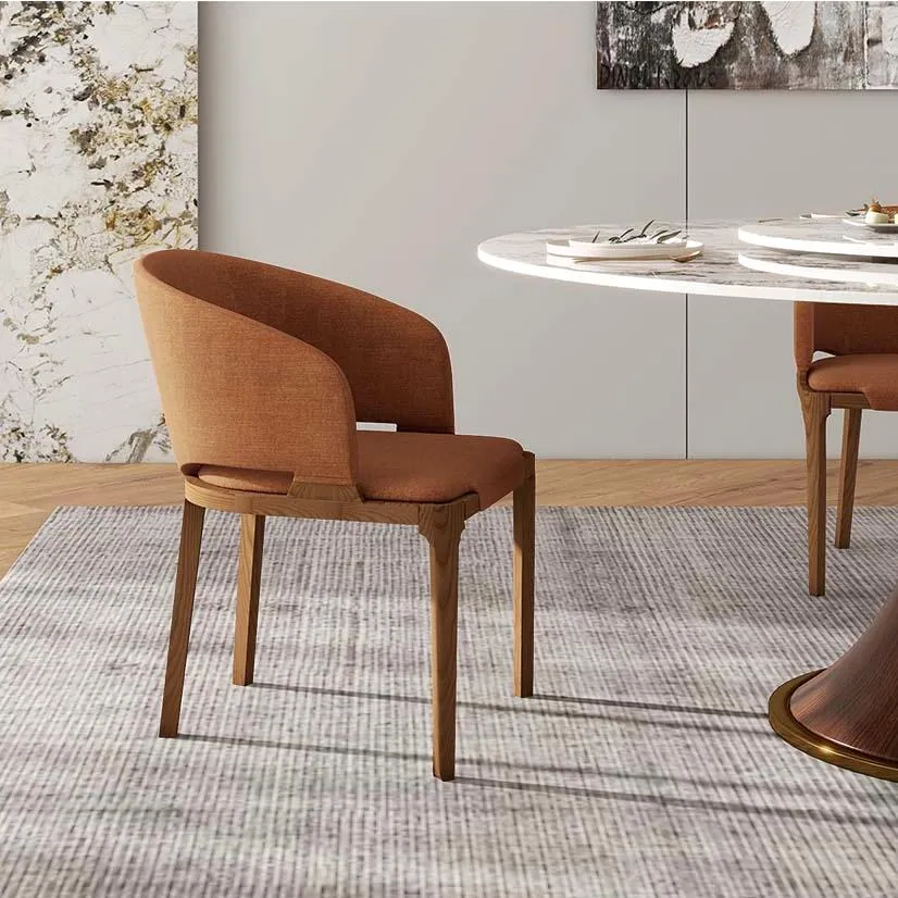 Mid-Century Modern Wood Barrel Dining