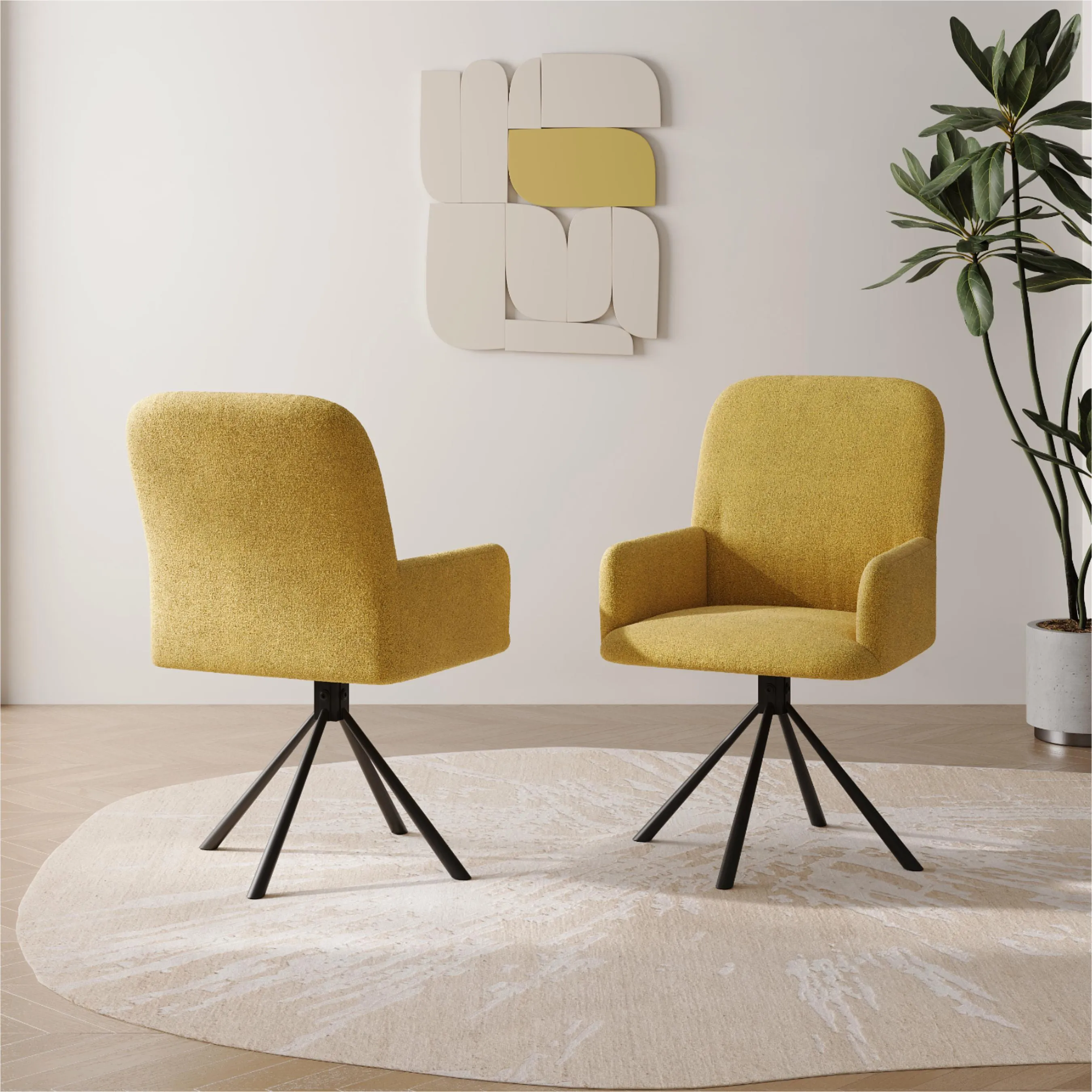 Modern Velvet Fabric Upholstered Dining Chairs