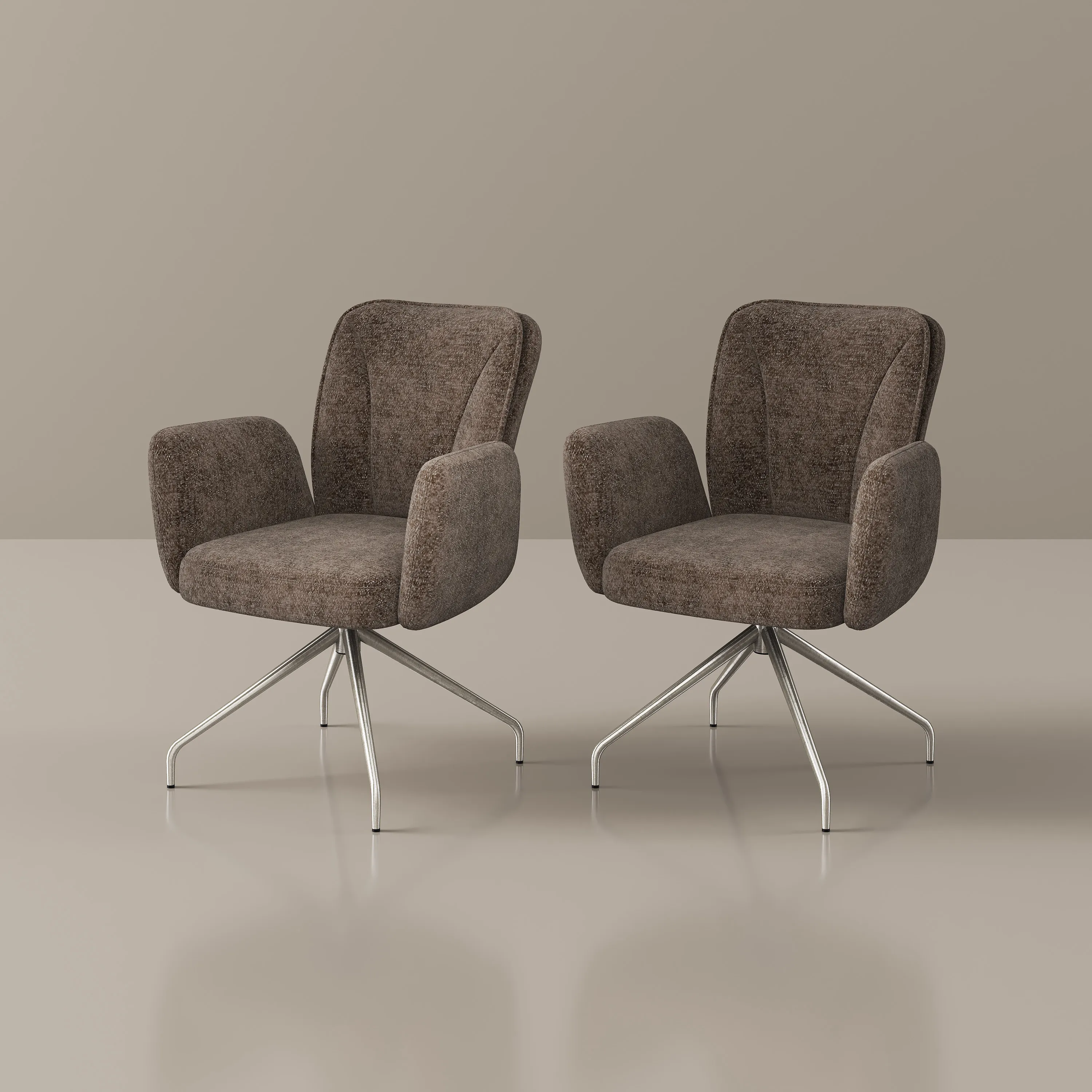 Modern Upholstered Swivel Dining Chairs