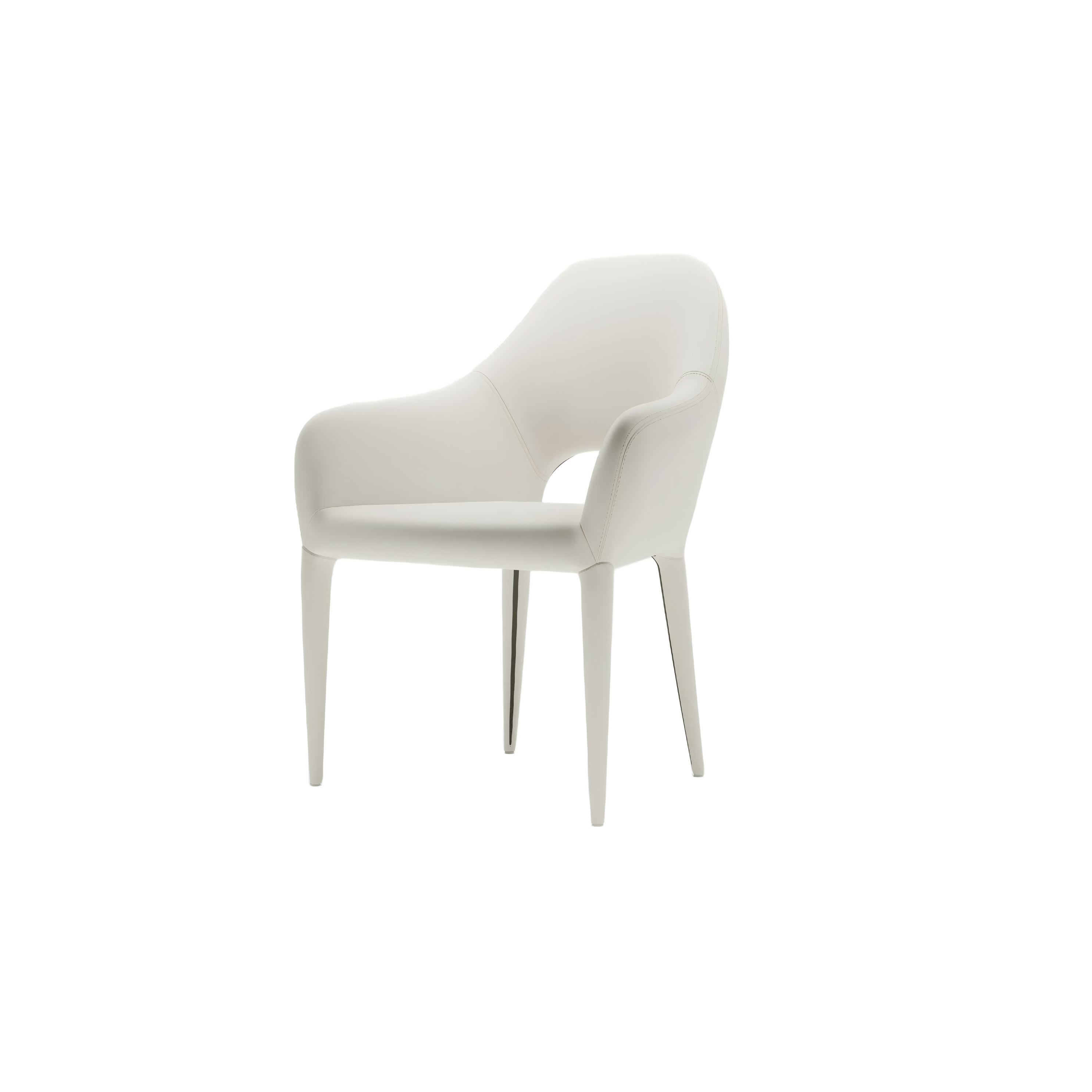 Modern Minimalist White Eco-friendly PU Leather Dining Chairs