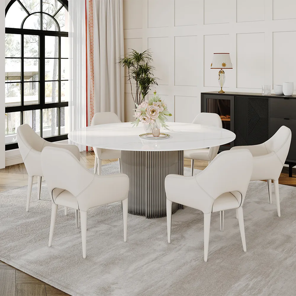Modern Minimalist White Eco-friendly PU Leather Dining Chairs Modern Minimalist White Eco-friendly PU Leather Dining Chairs